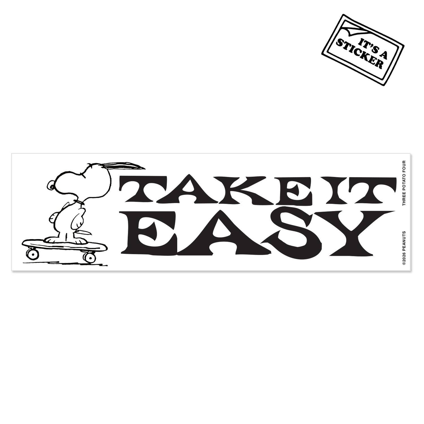 3P4 x Peanuts® - Snoopy Take It Easy Bumper Sticker