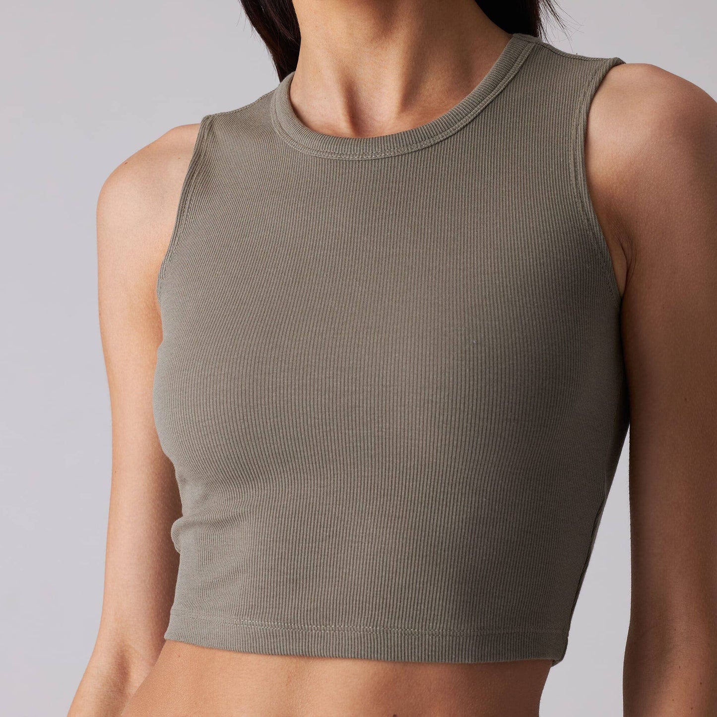 Rib Fitted Crop Tank