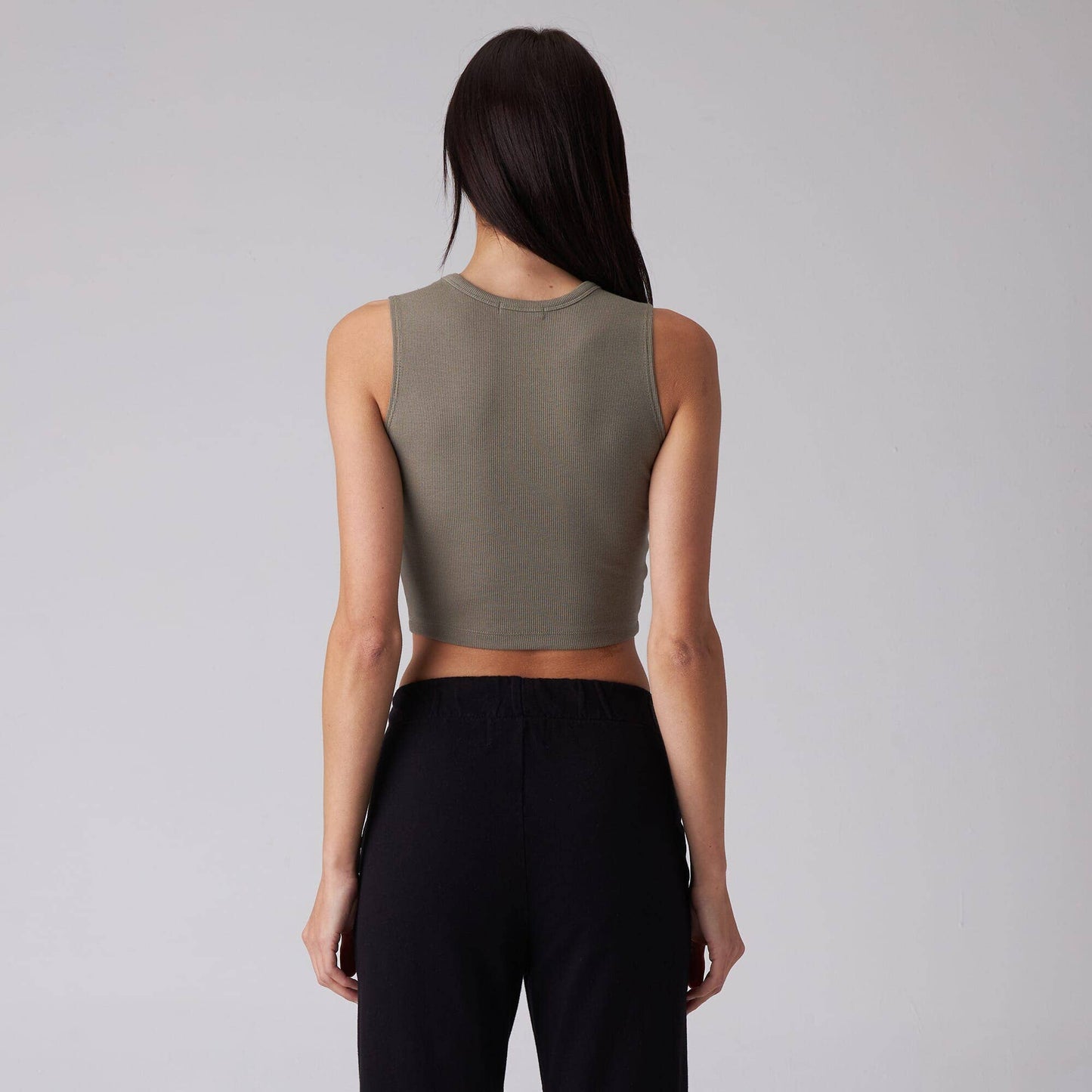 Rib Fitted Crop Tank