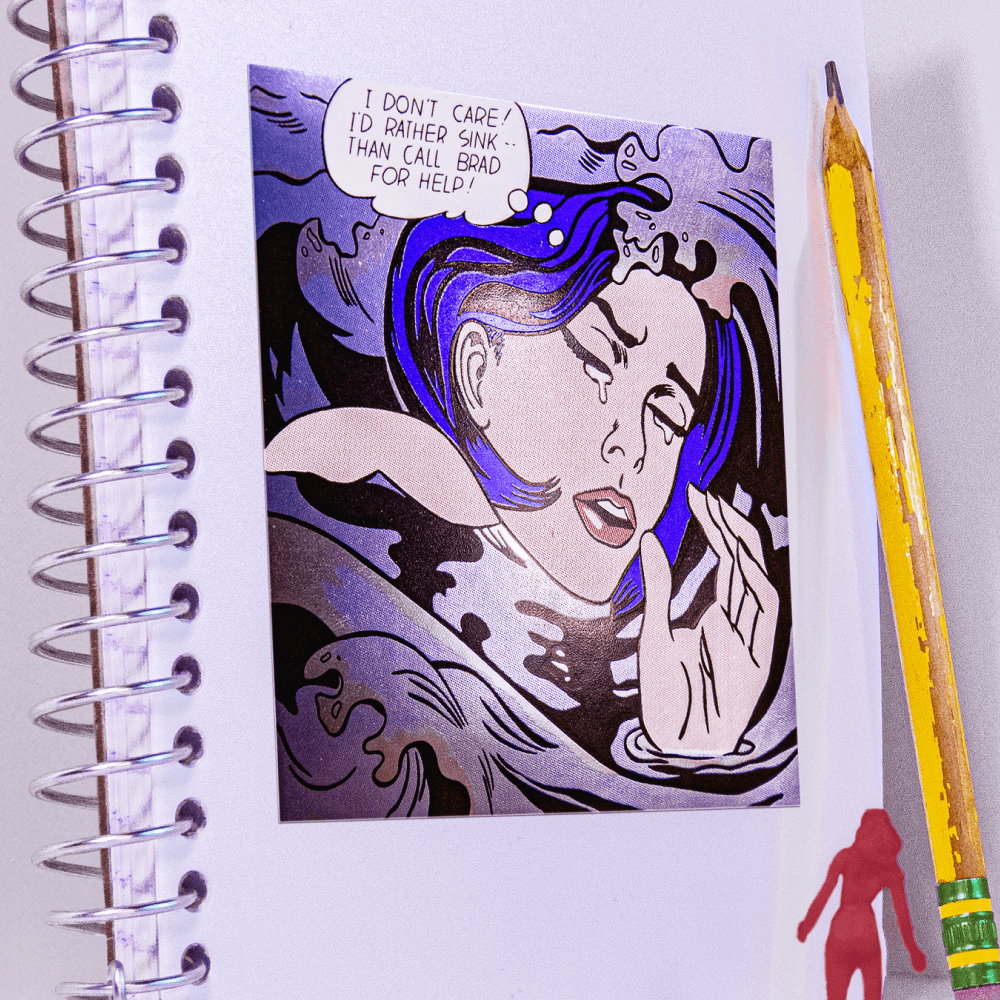 Drowning Girl by Roy Lichtenstein Sticker