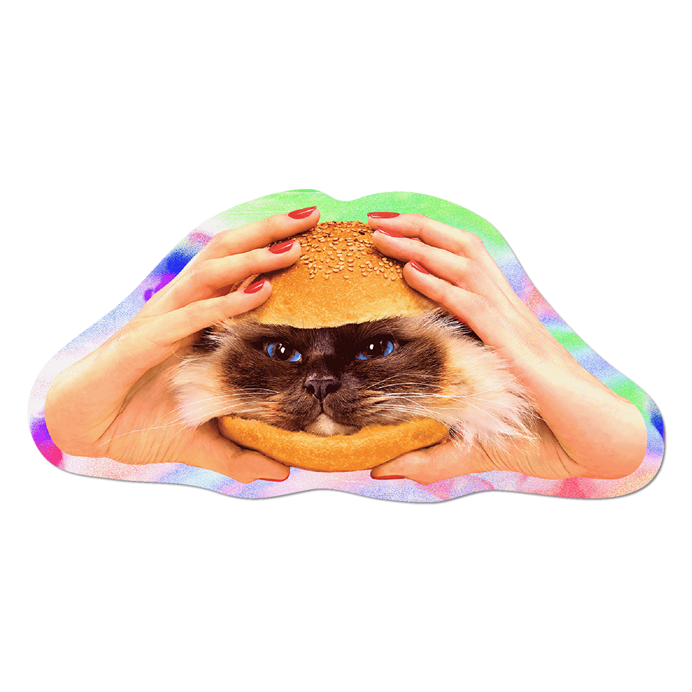 Holographic Catburger by Toiletpaper Sticker