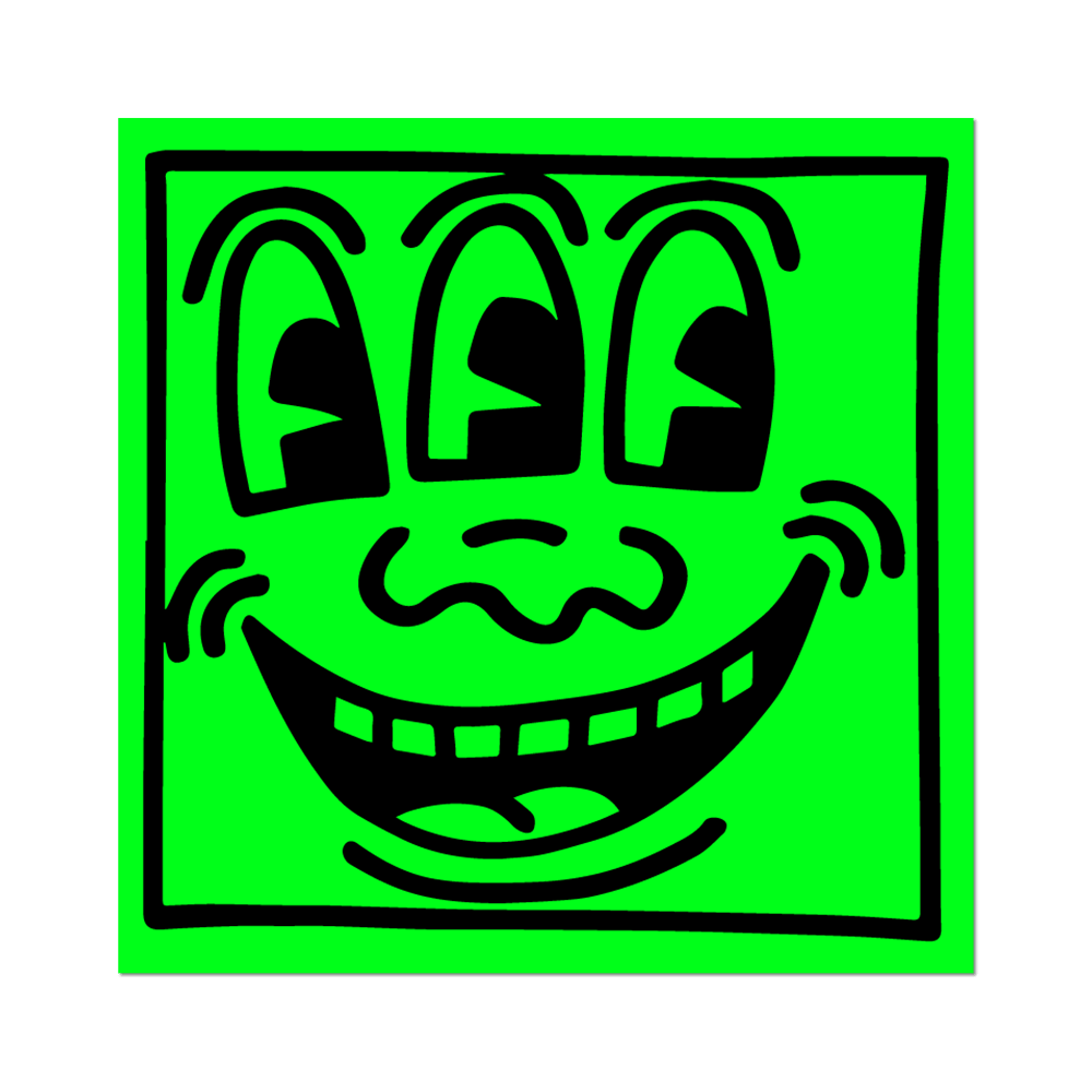 3-Eyed Face by Keith Haring Sticker