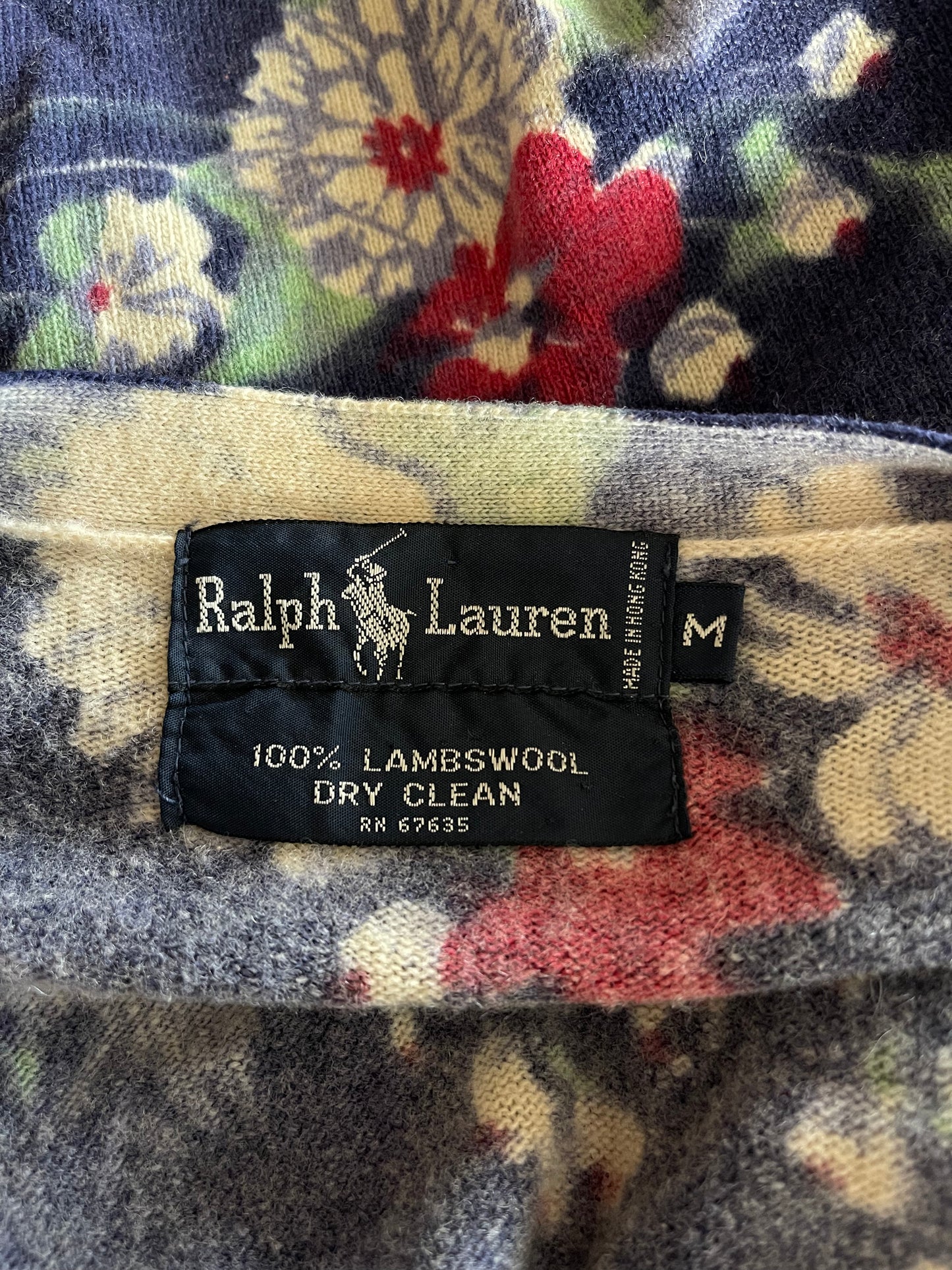 Navy Floral Ralph Lauren Cardigan