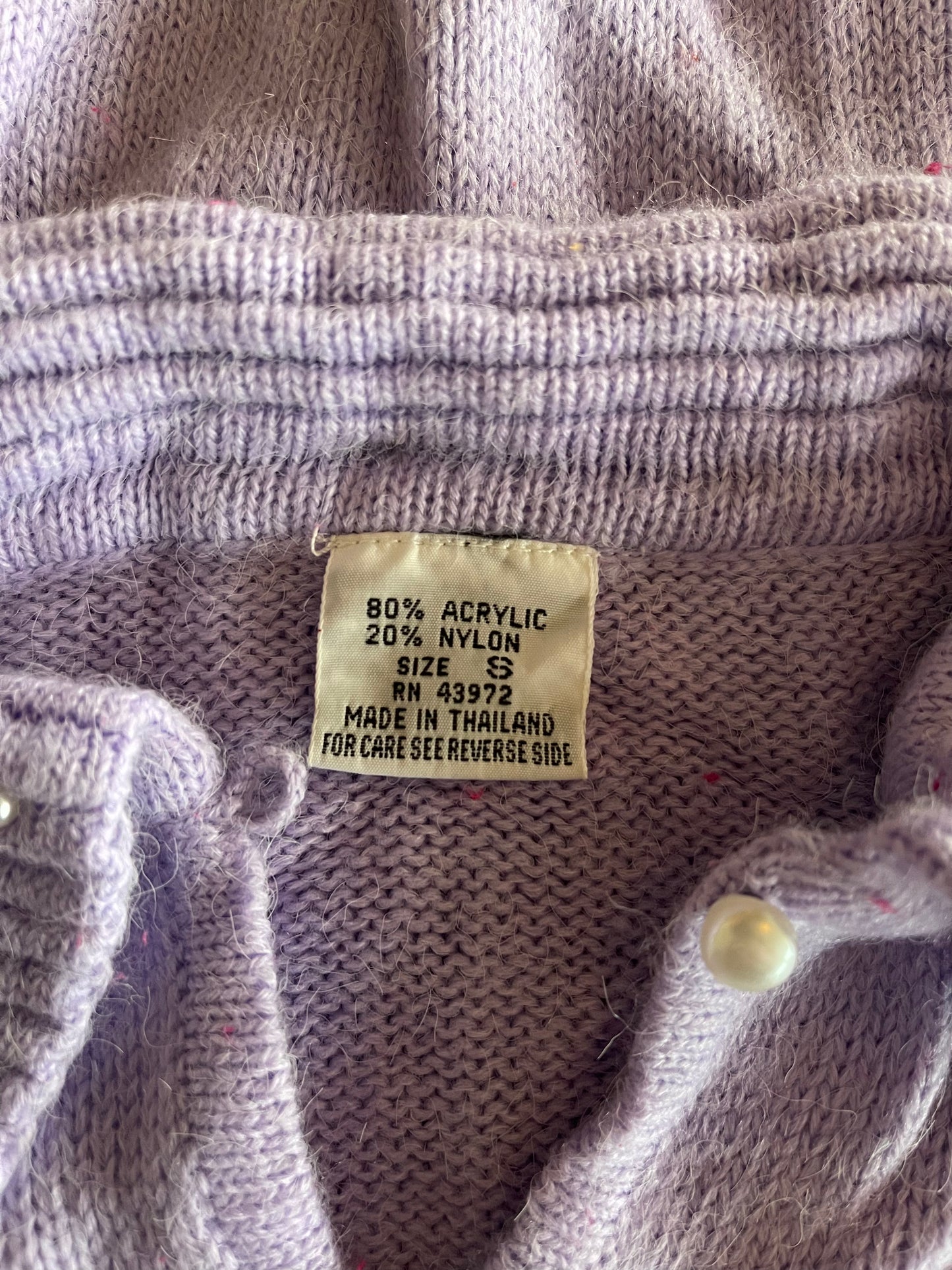 Lavender Pearl Collar Sweater