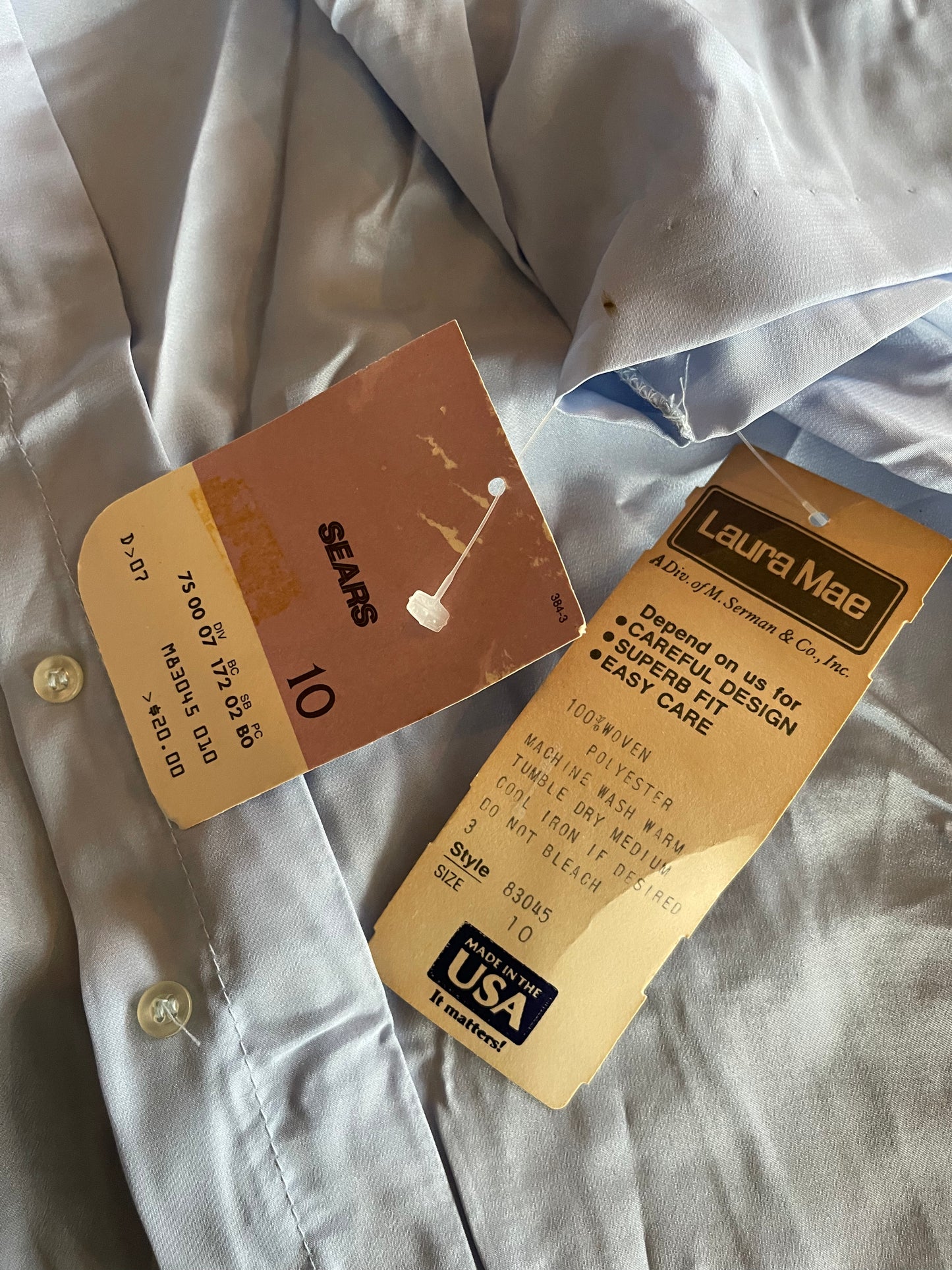 Baby Blue Neck Tie Blouse