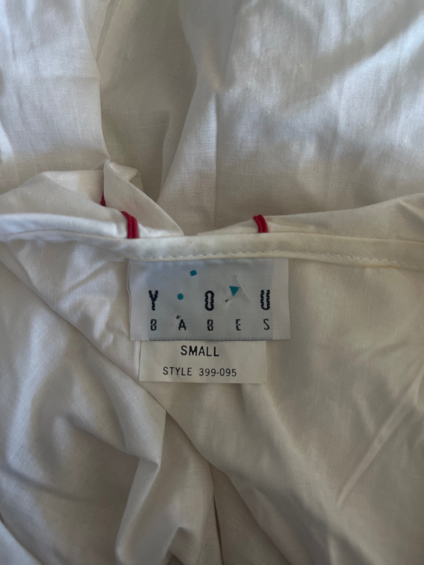 White + Red Trim Button Up