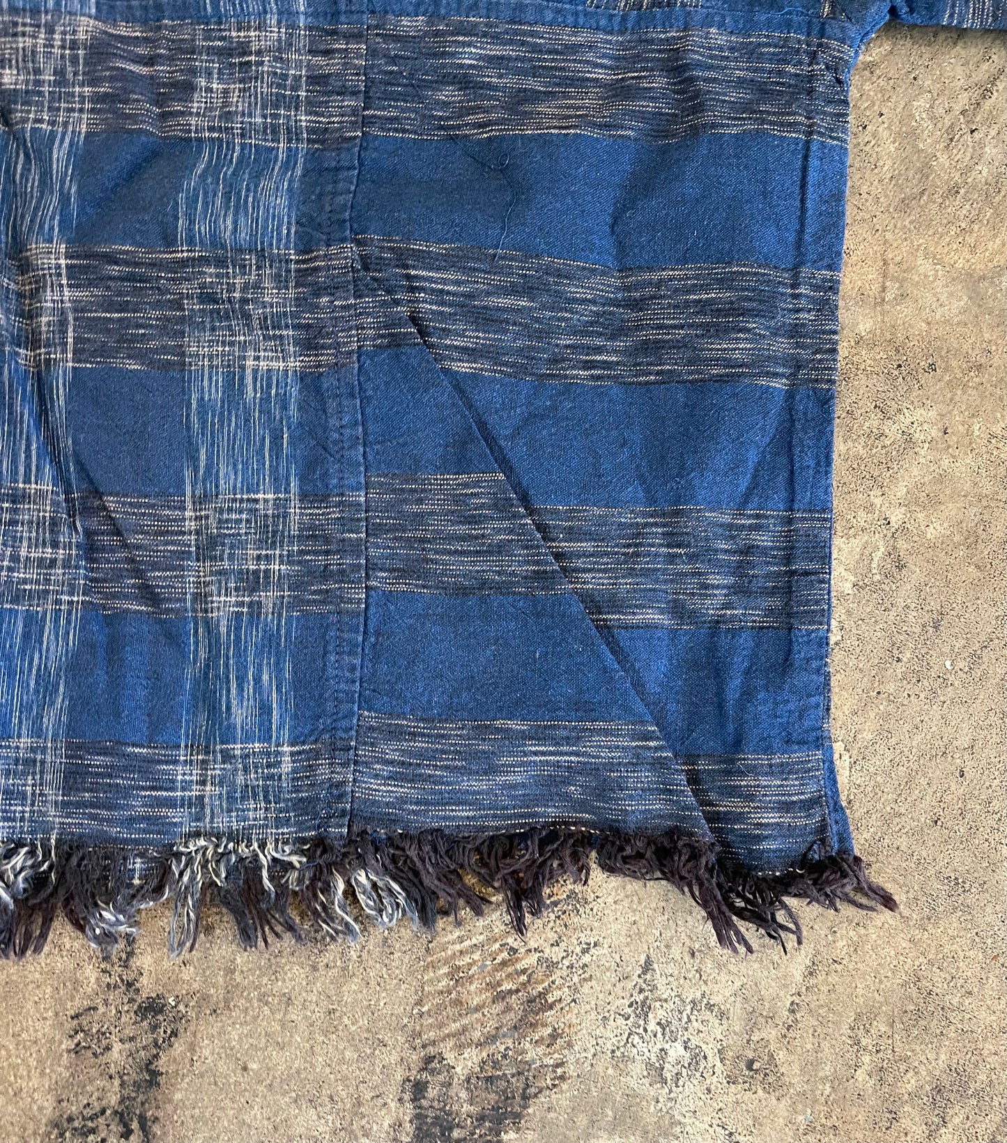 Blue Plaid Frayed Boxy Top