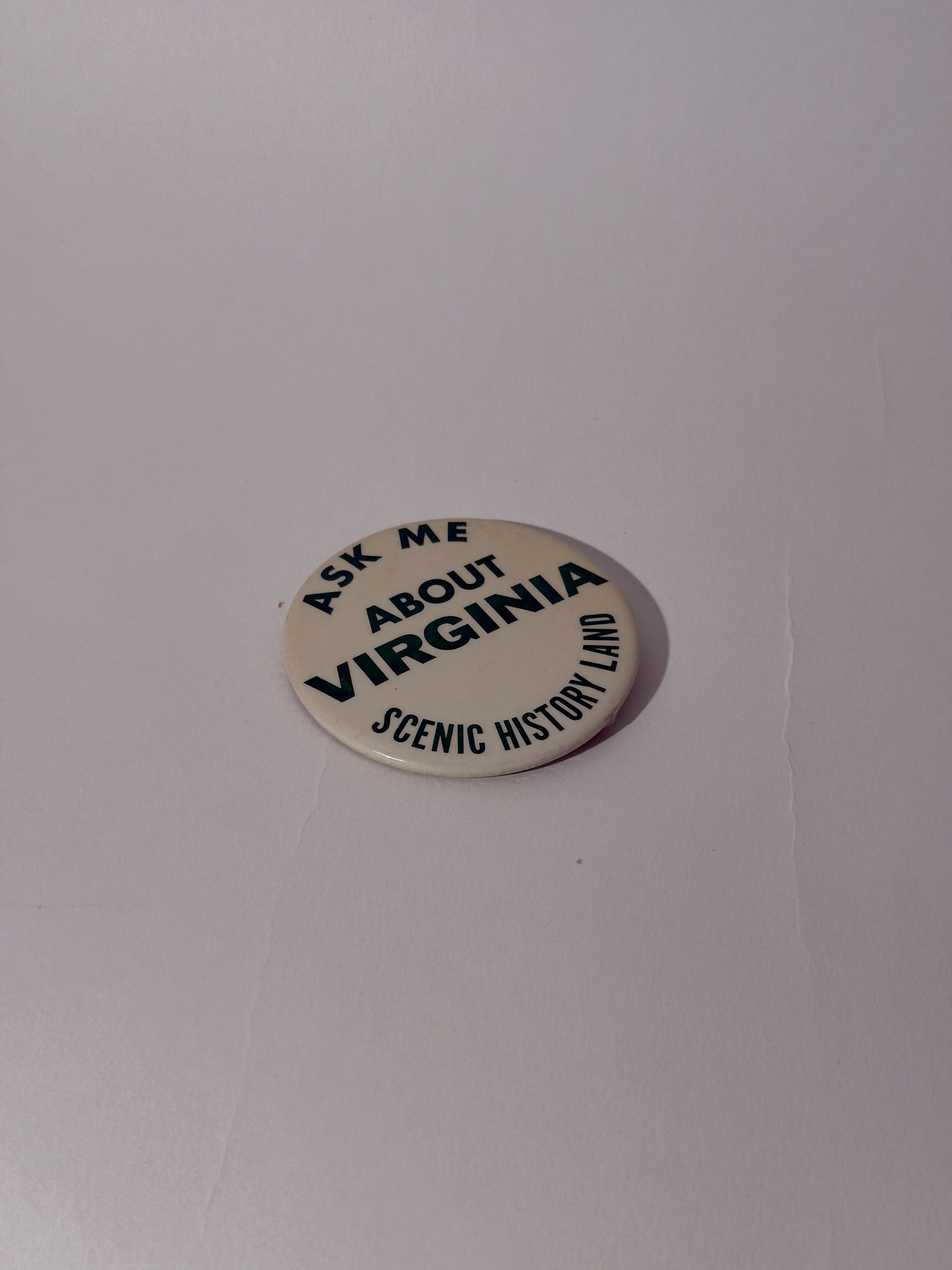 Ask Me About Virginia Button Pin