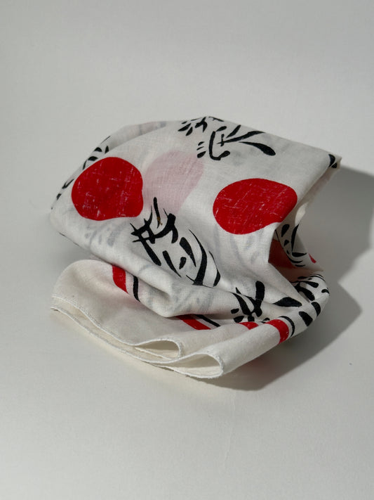 White Japanese Print Bandana
