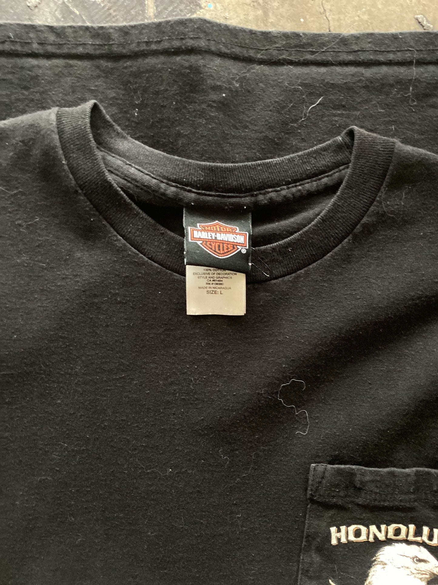 Black Honolulu Harley Davidson Pocket Tee