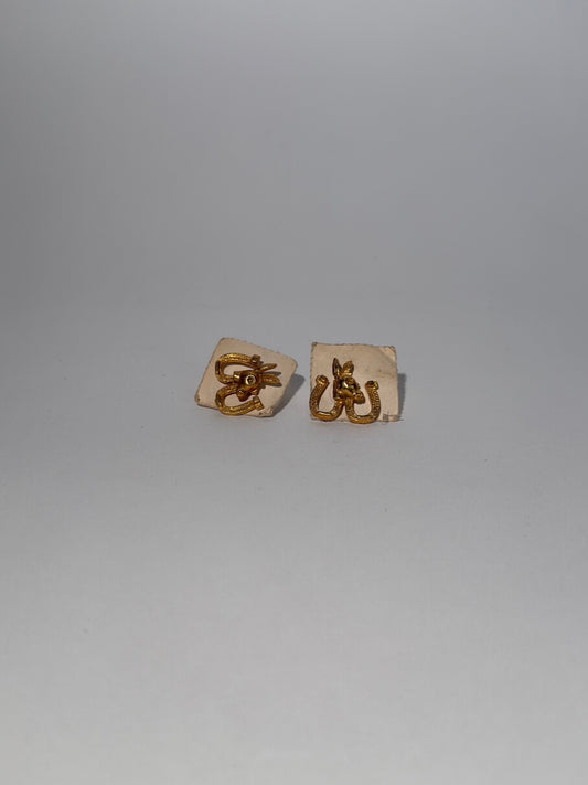 Donkey Double Horseshoe Gold Pin