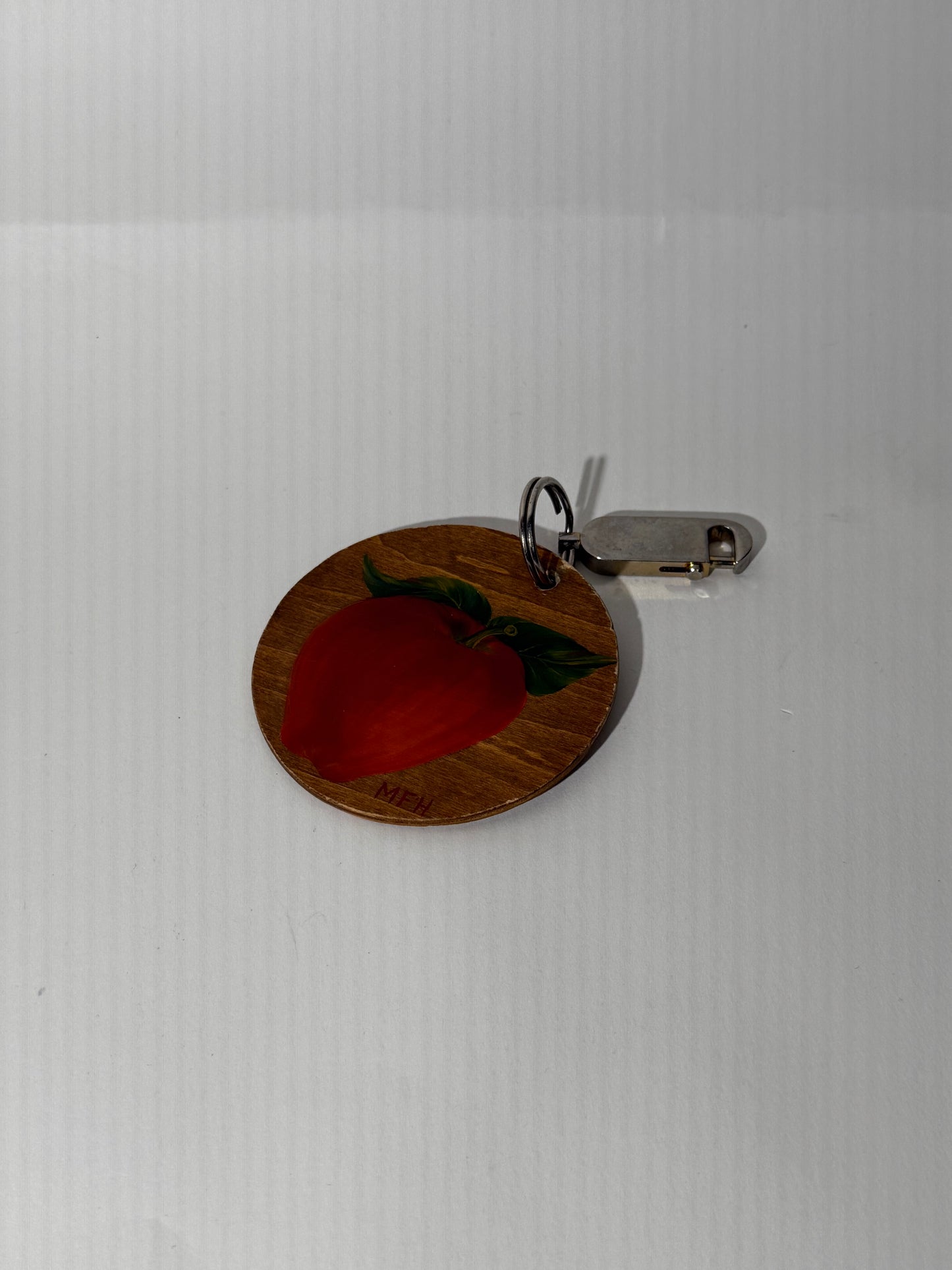Wooden Handpainted Apple Keychain