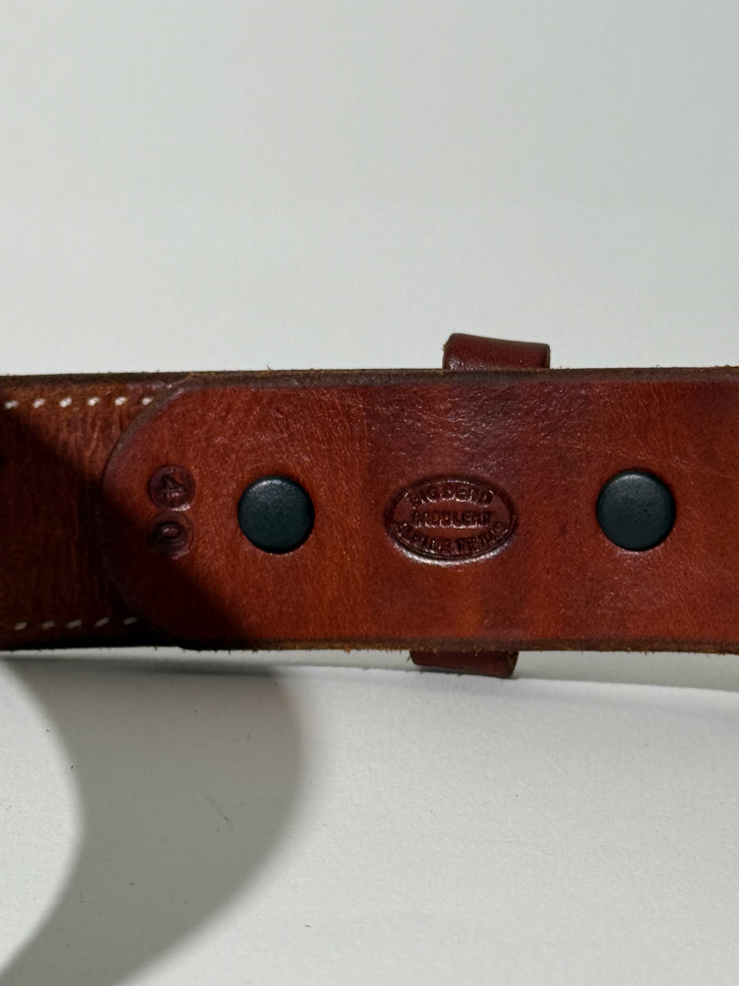 Woven Pattern Brown Leather Belt