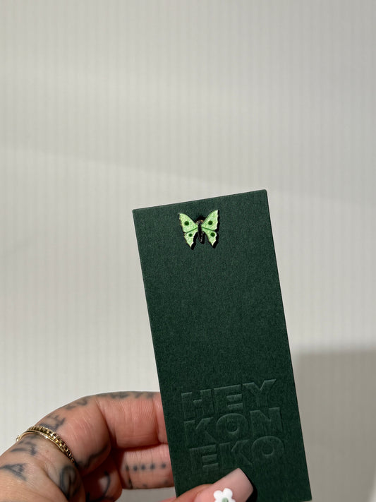 Green Enamel Butterfly Pin