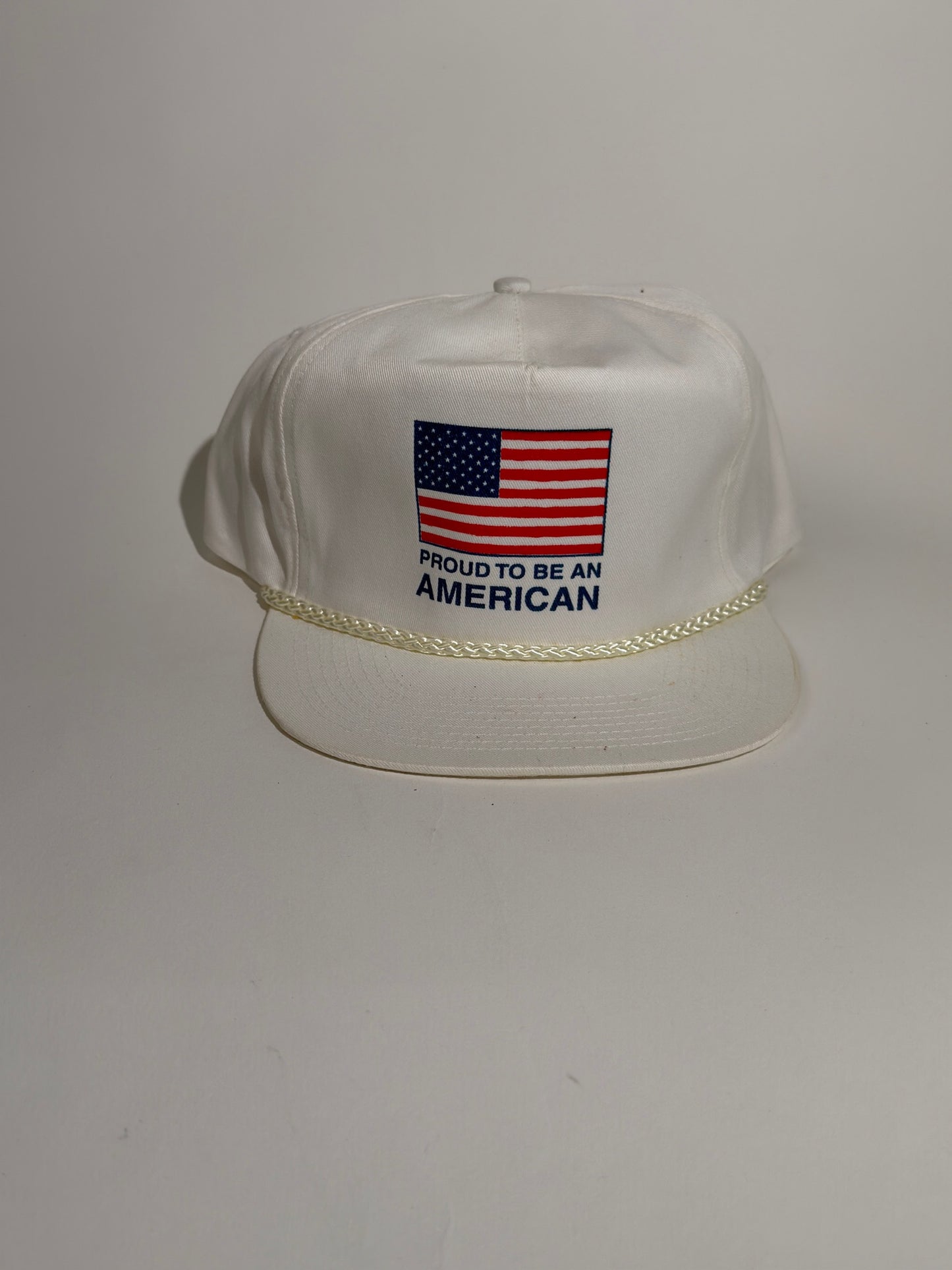 Proud to be American White Rope Brim Hat