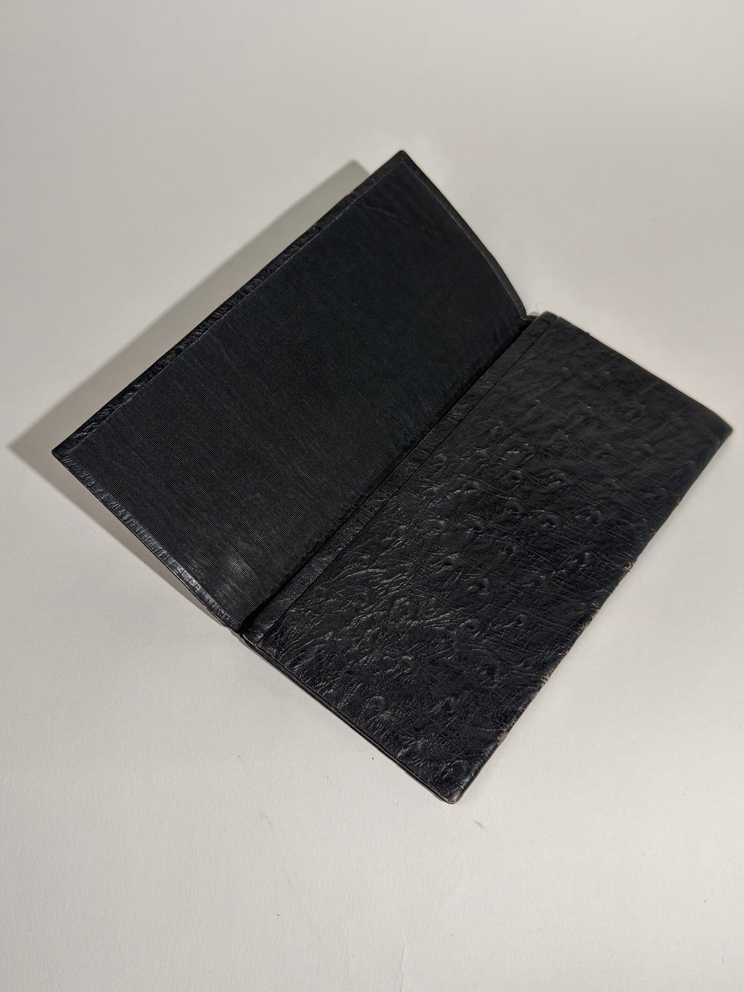 Black Ostrich Leather Billfold