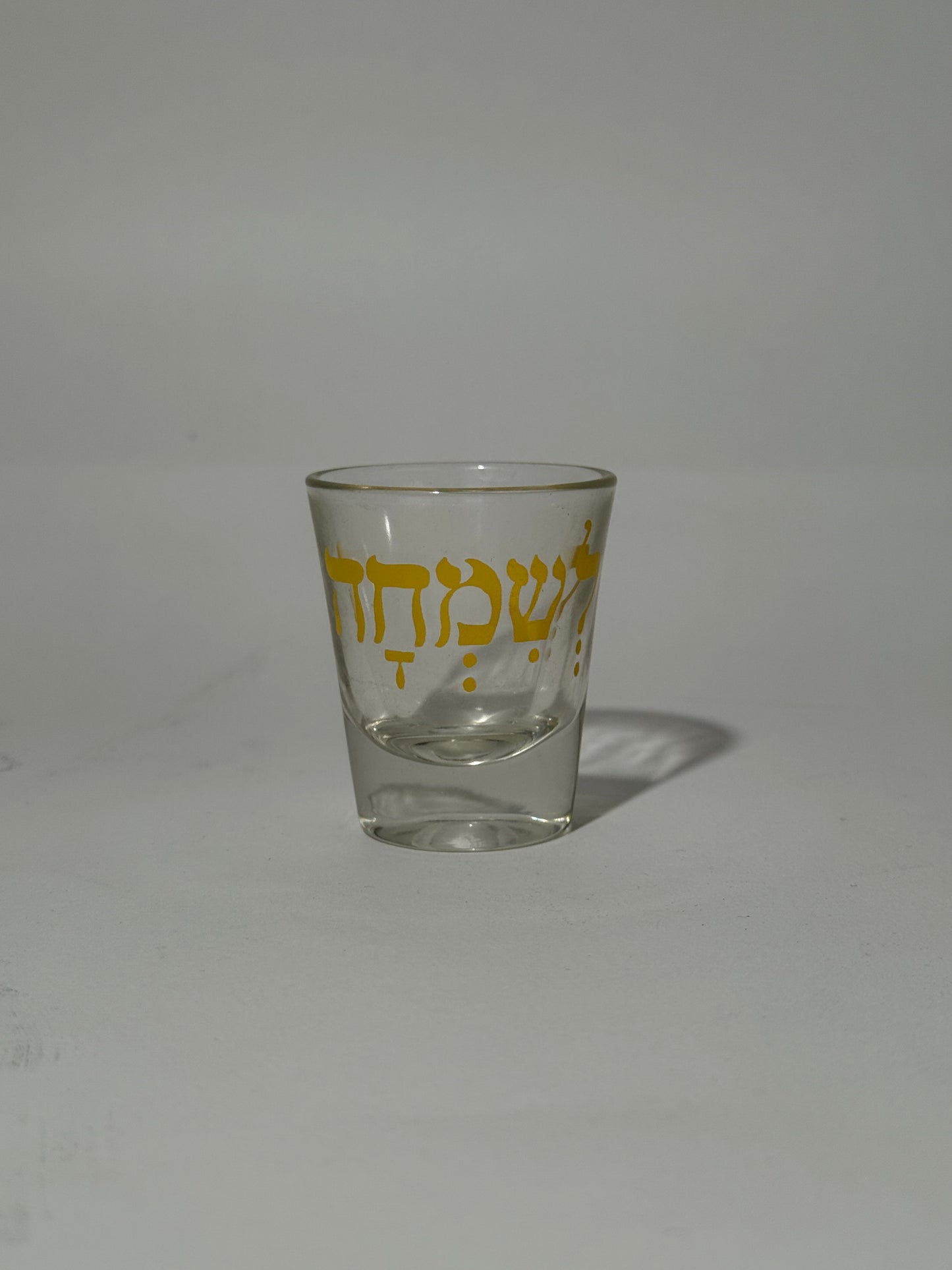 Yellow Hebrew Shot Glass