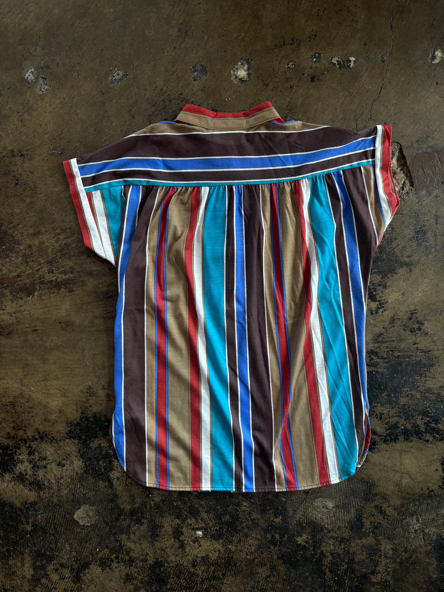 Striped Cap Sleeve Henley