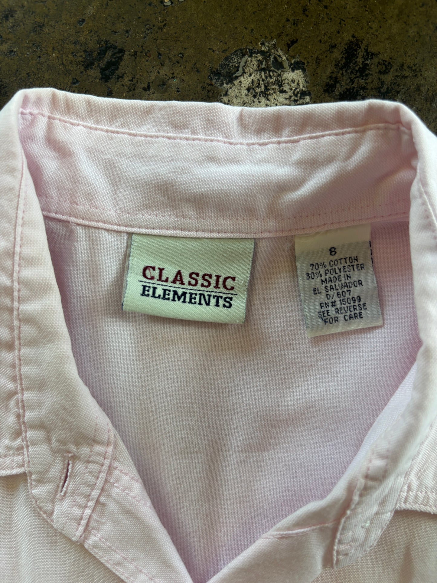 Baby Pink Classic Elements Short Sleeve Blouse