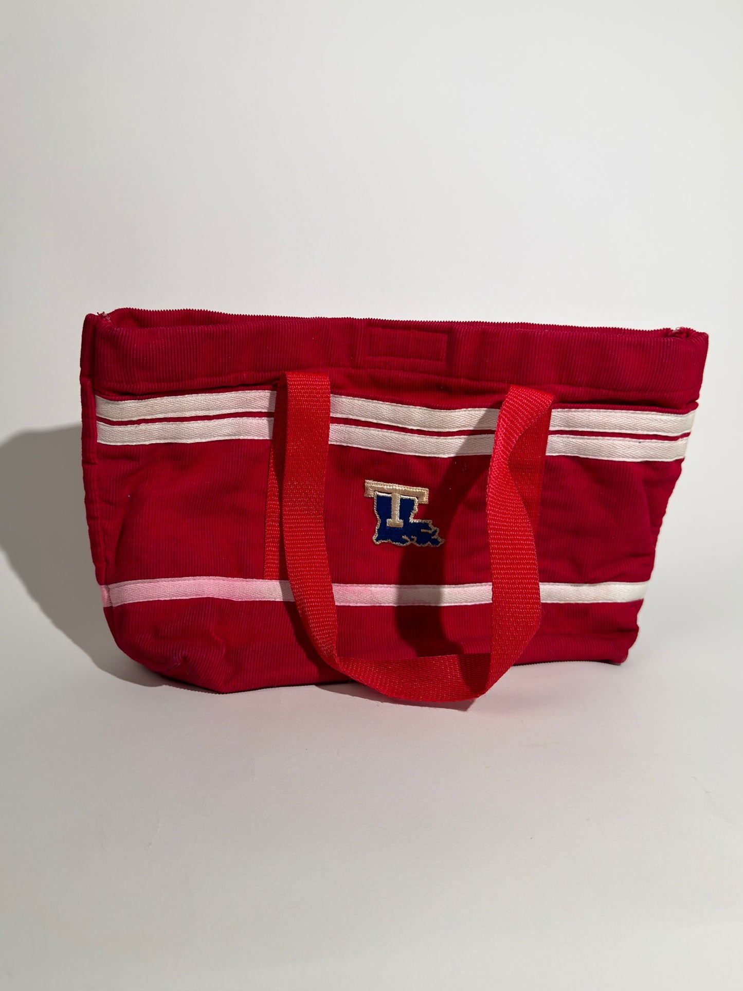 Red Corduroy Lousiana Tech Tote