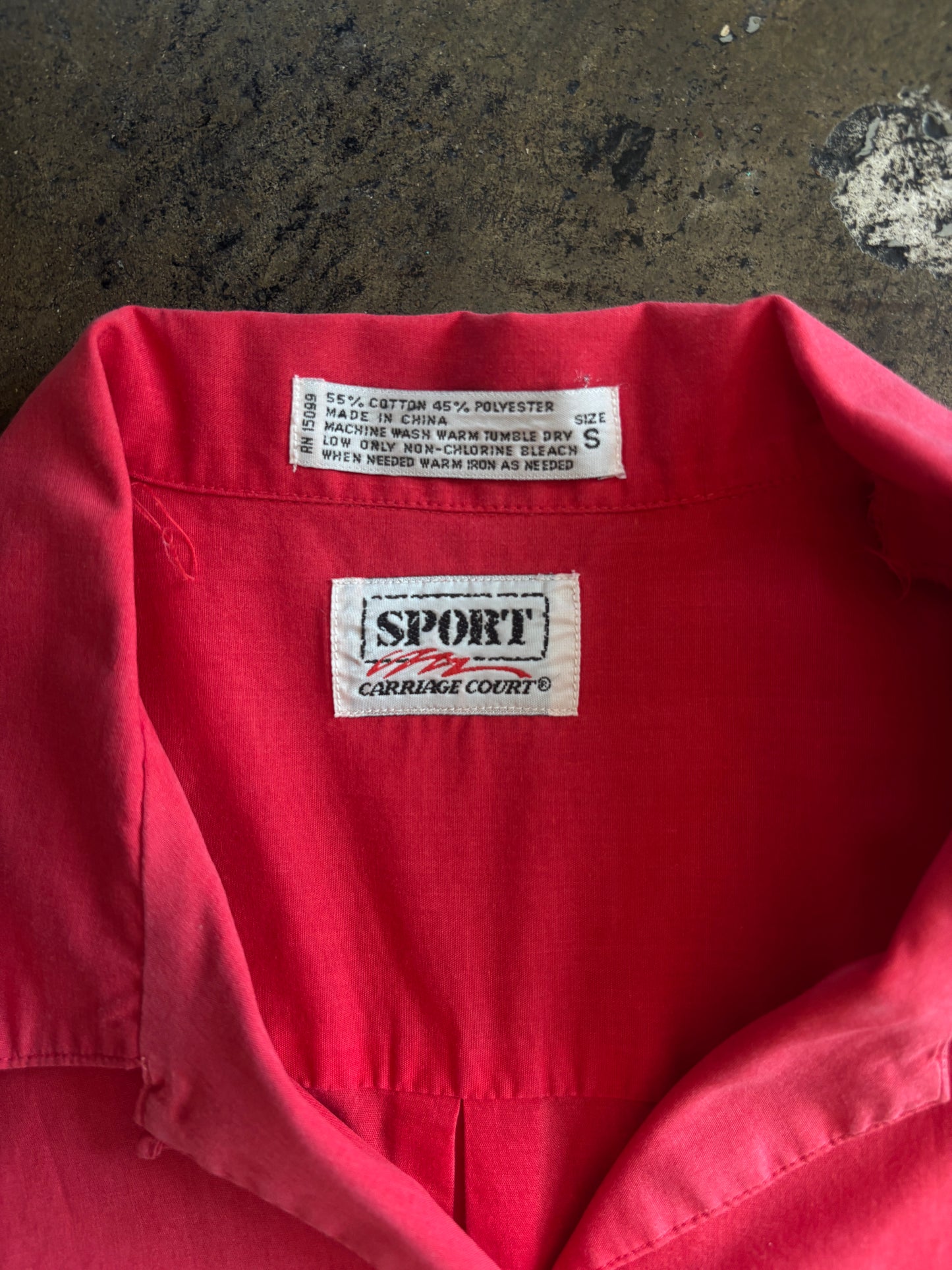 Red Sport Carriage Court Short Sleeve Blouse