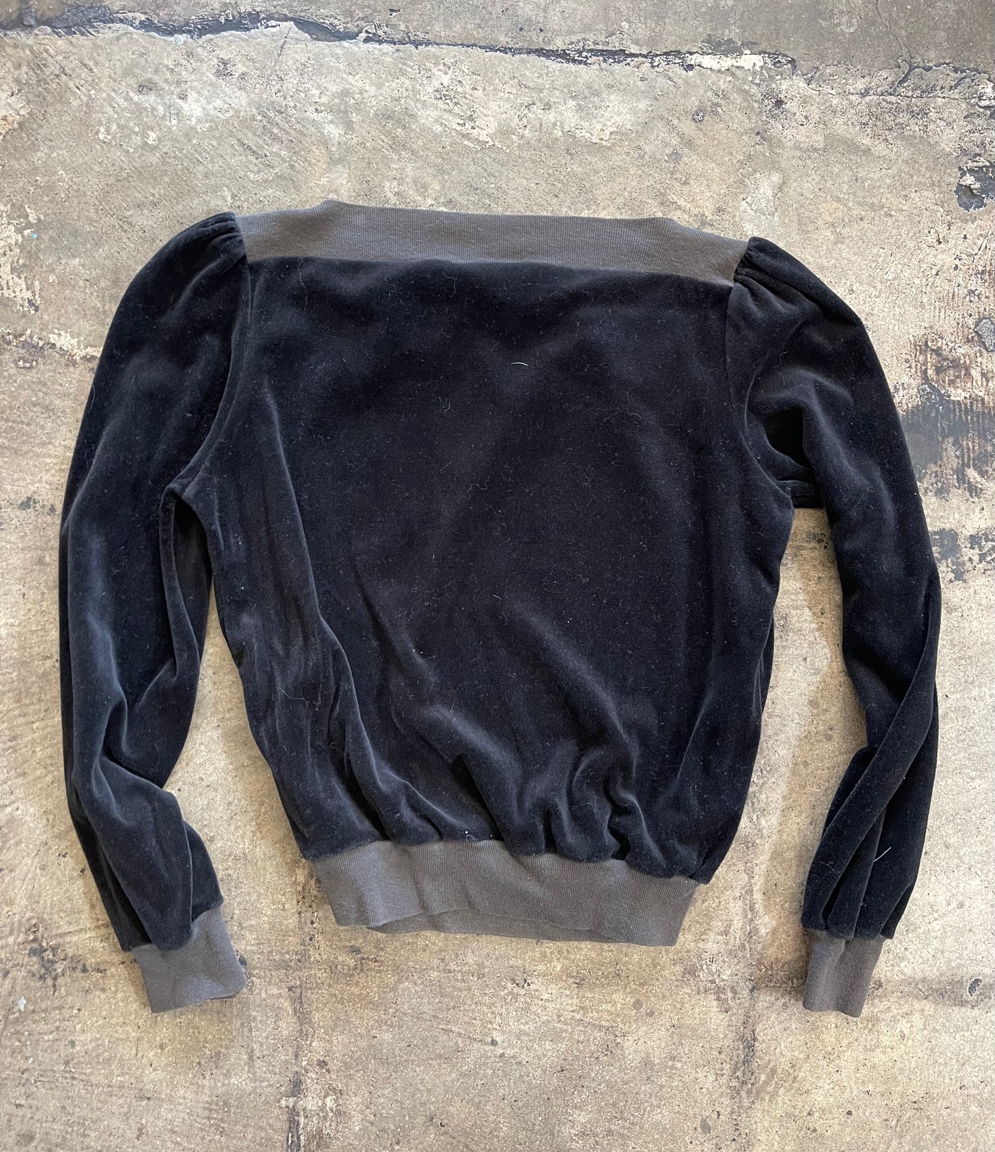 Black Velvet Boat Neck Top