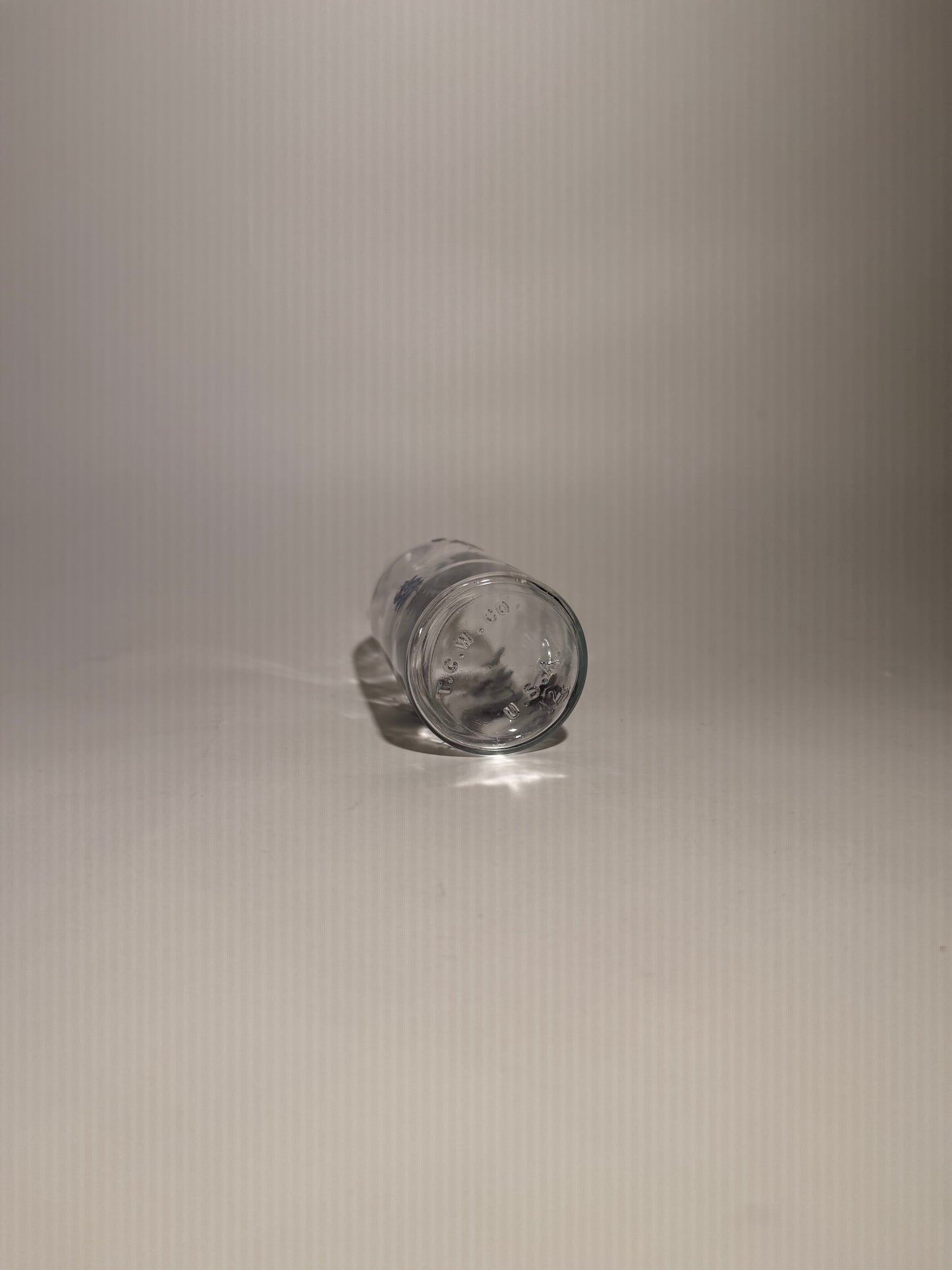 Blue Floral Glass Container