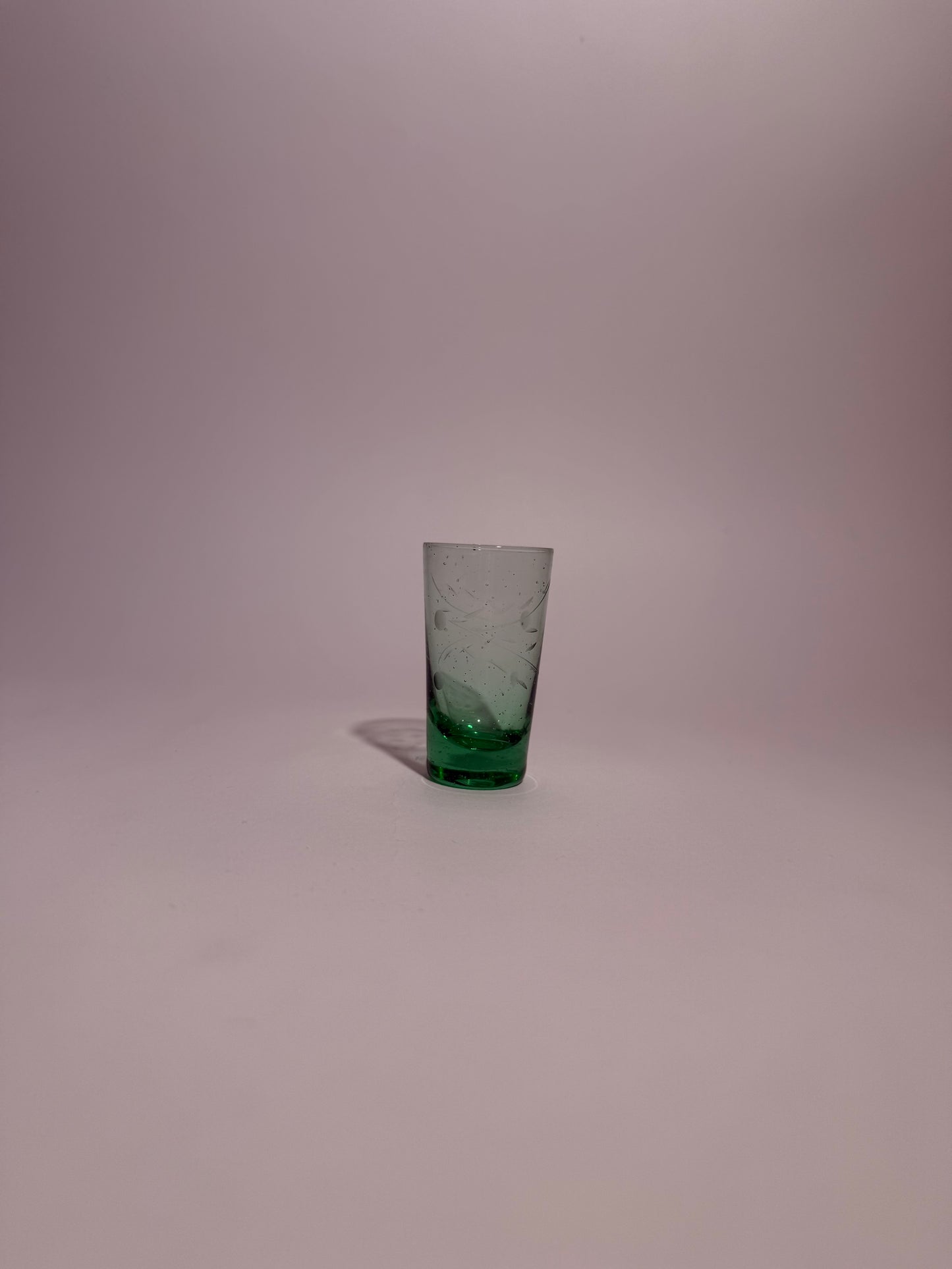 Green Etched Shot Glass