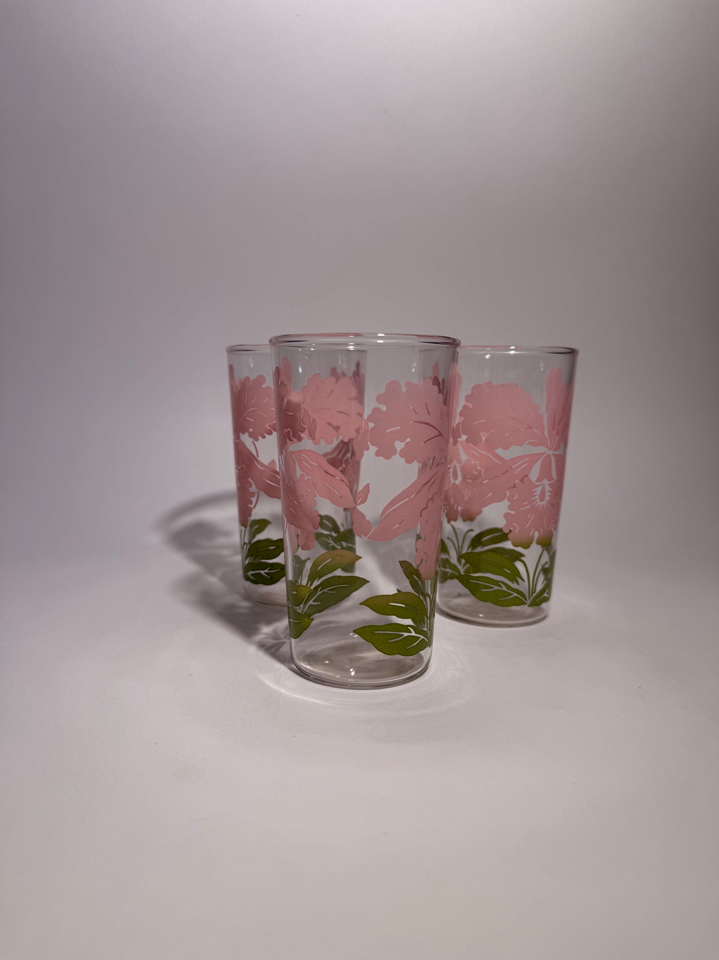 Pink Floral Glassware