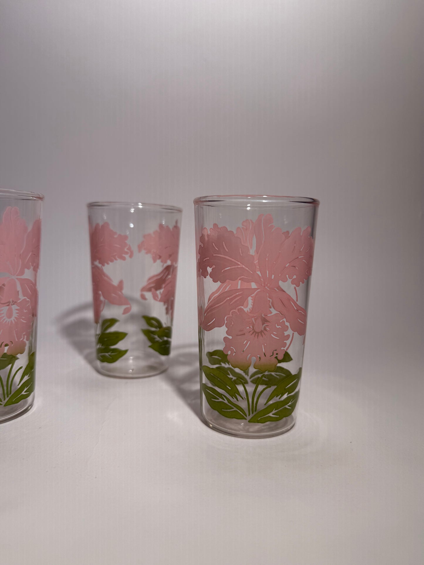 Pink Floral Glassware