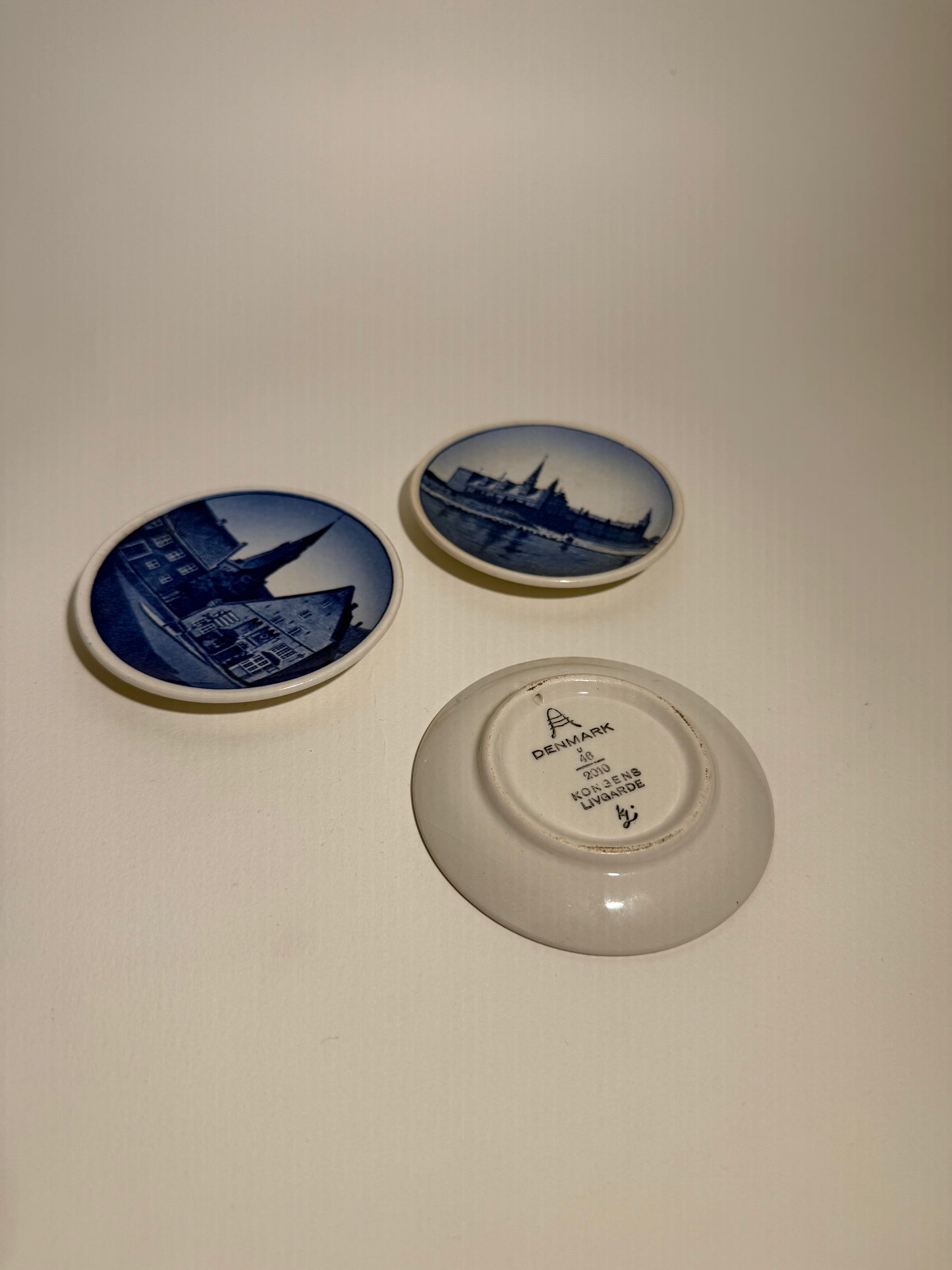 Set of 3 Blue Scene Denmark Small Ceramic Dishes
