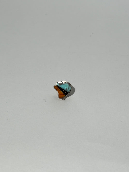 Abstract Zuni Stone Silver Pin