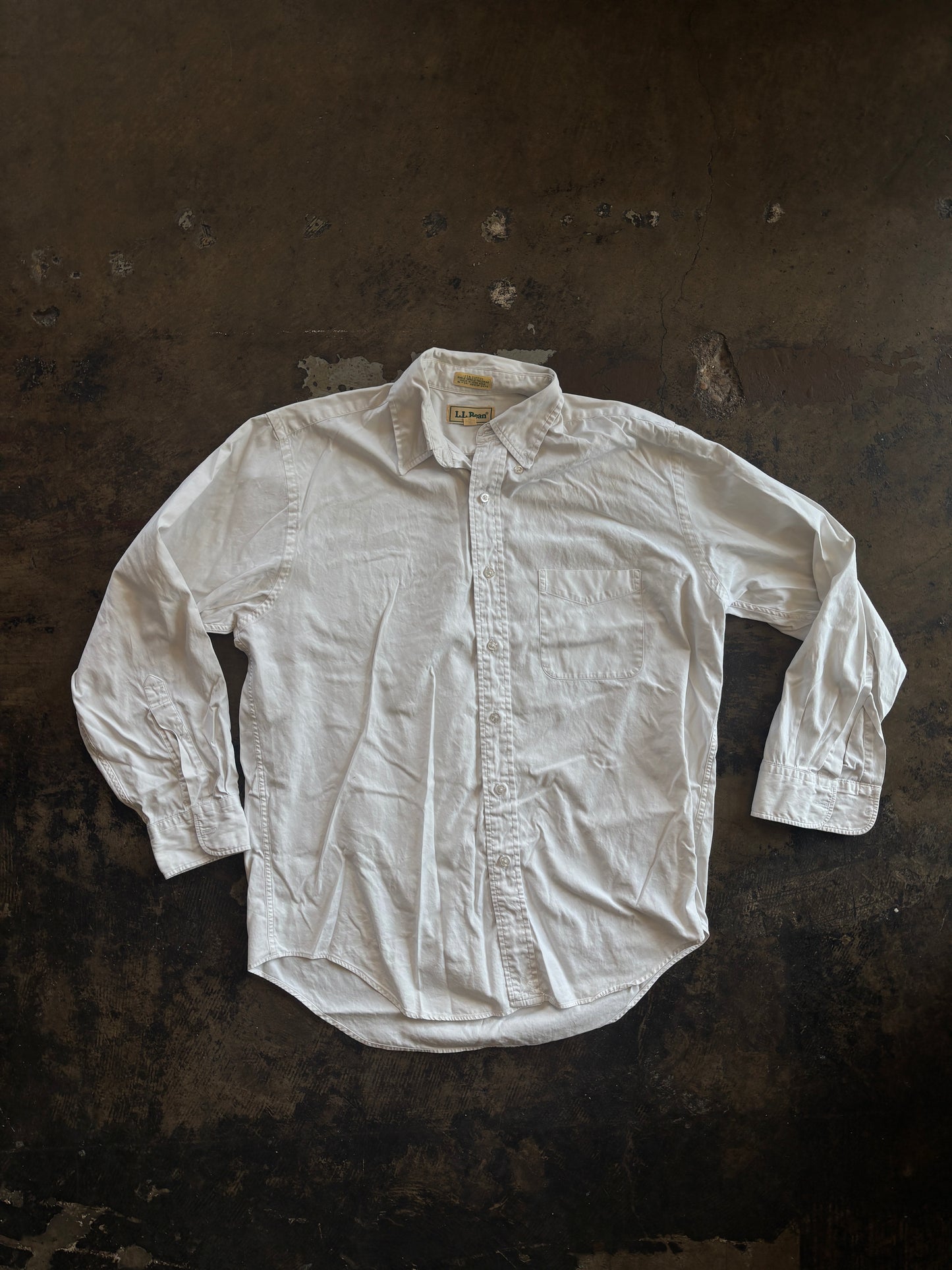 LL Bean White Button Up