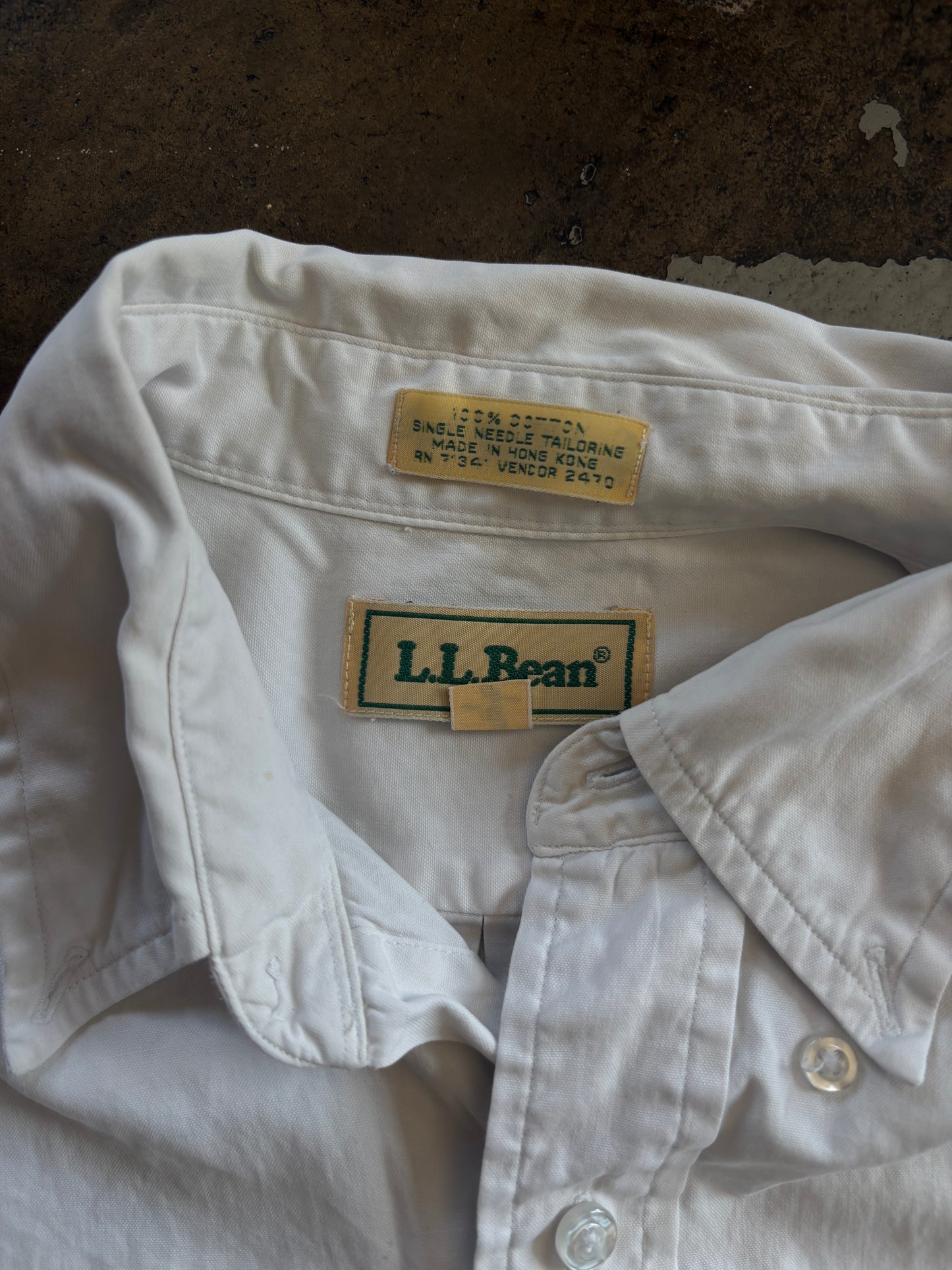 LL Bean White Button Up
