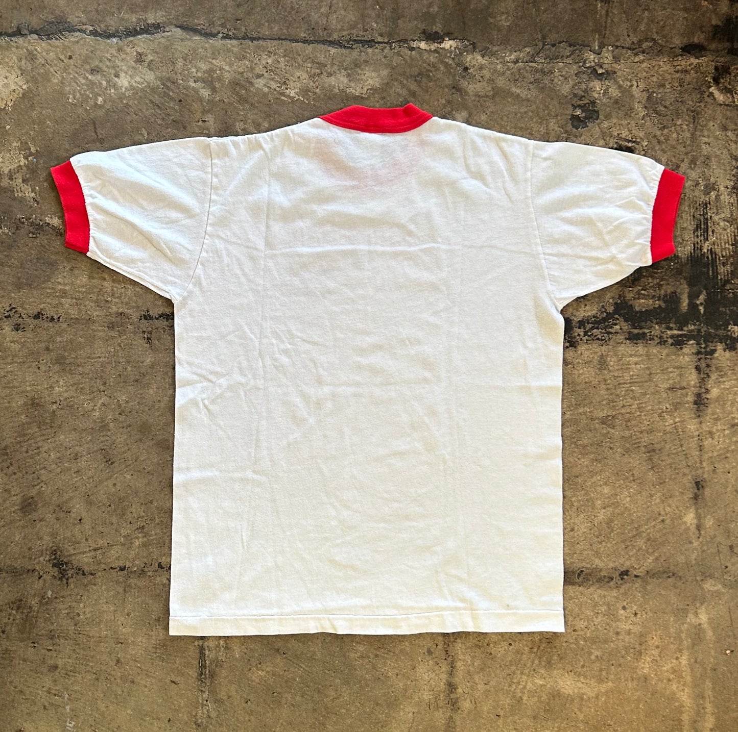 White + Red Feast Day Run Ringer Tee