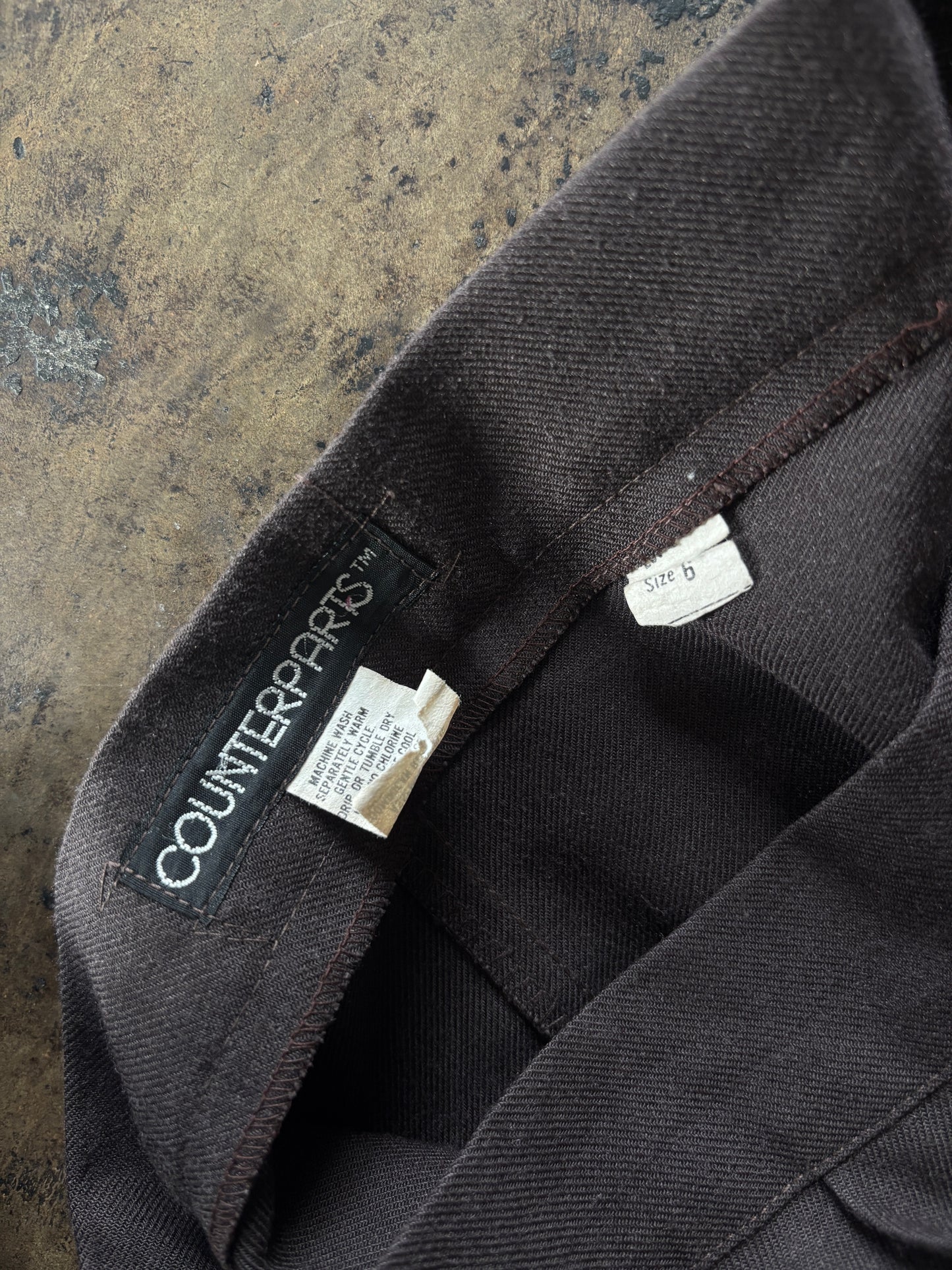 Dark Brown Button Front Counterparts Skirt