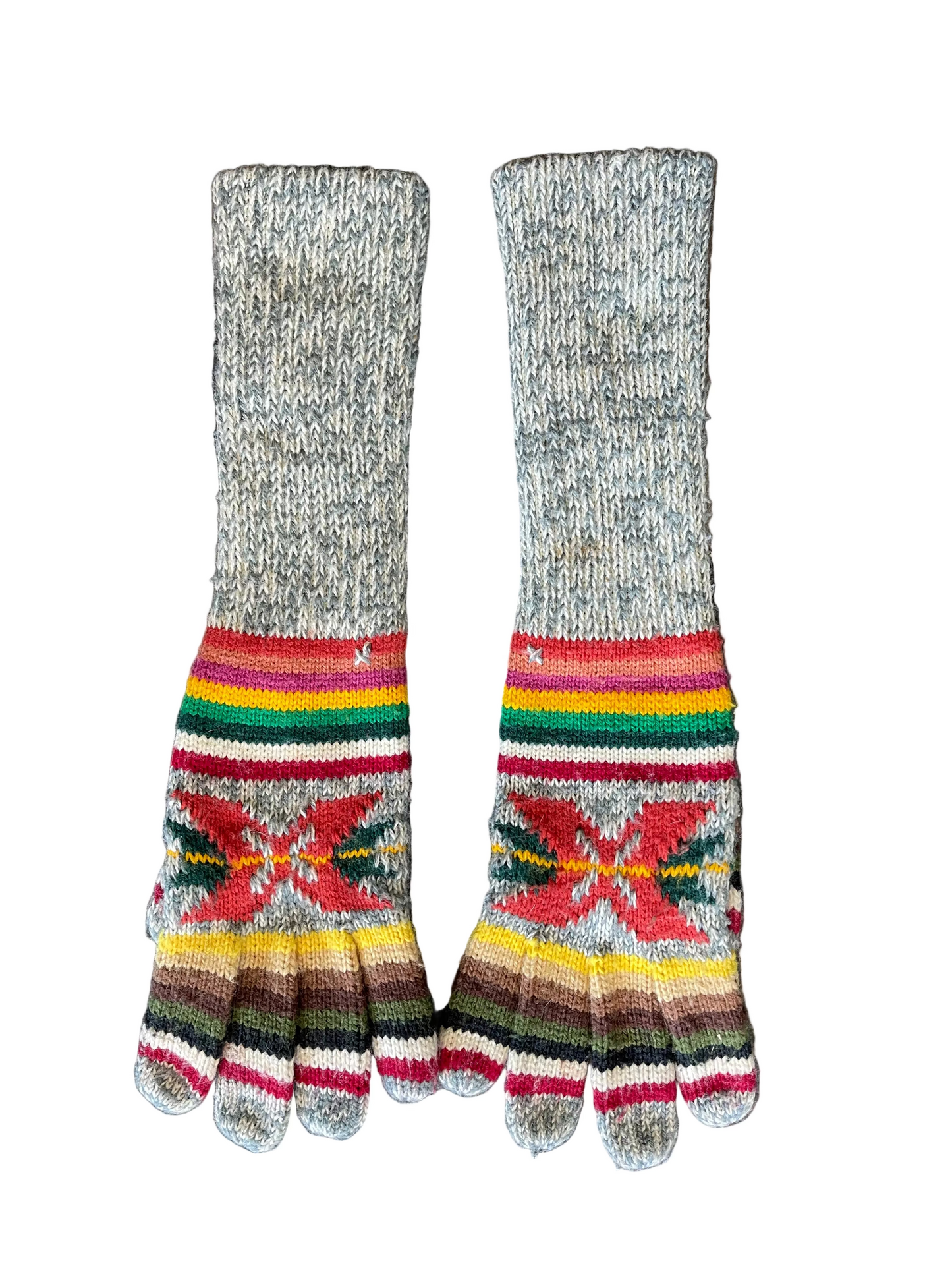 Bold Striped Knit Mittens
