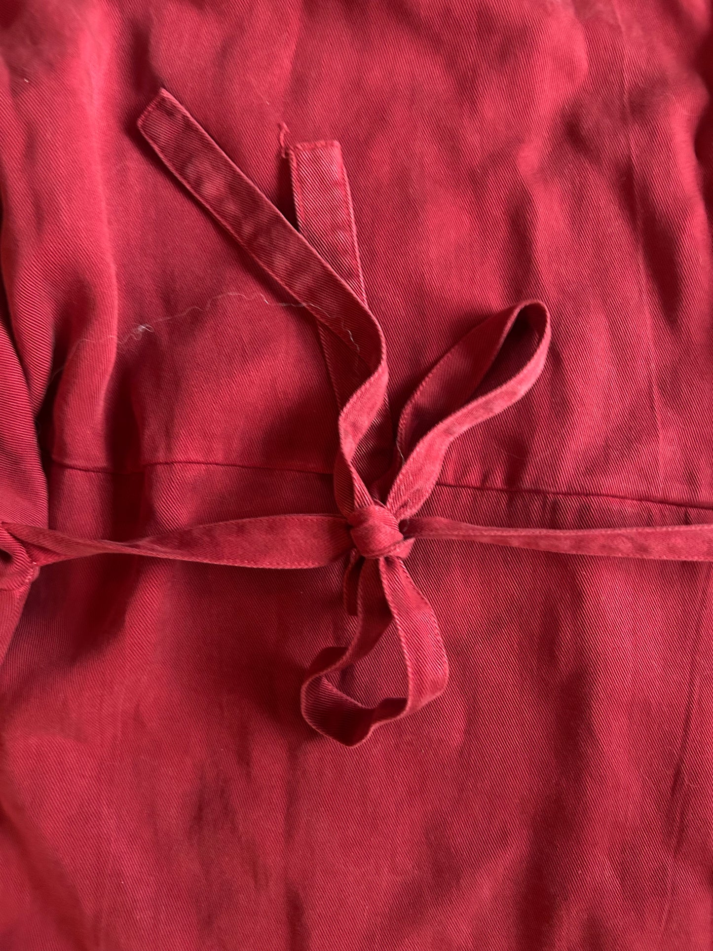 Red Long Sleeve Button Front Dress