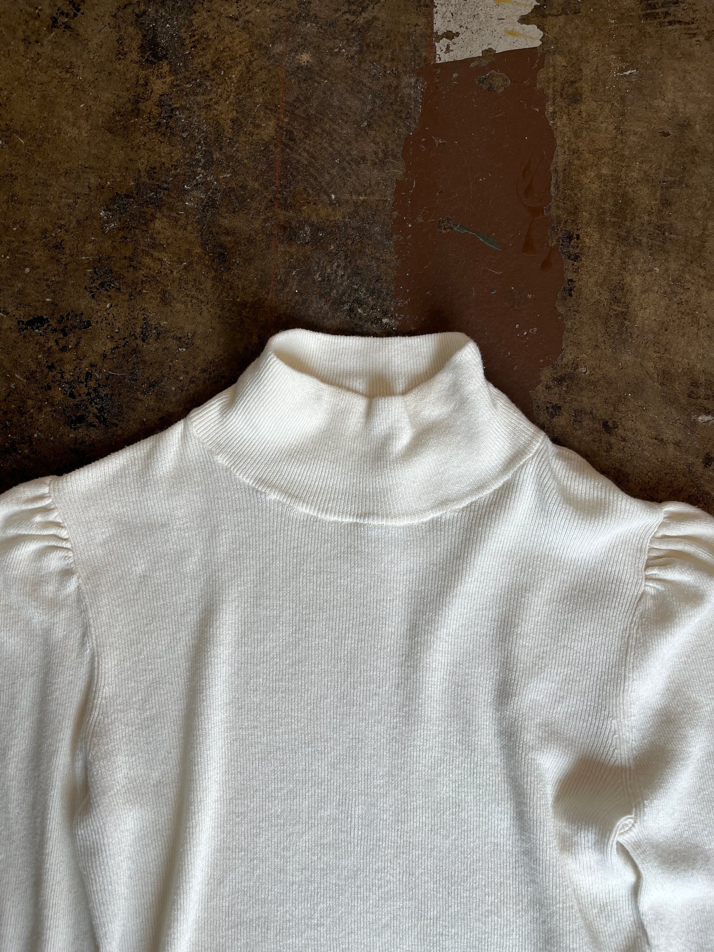 Rebecca Taylor White Mock Neck Long Sleeve