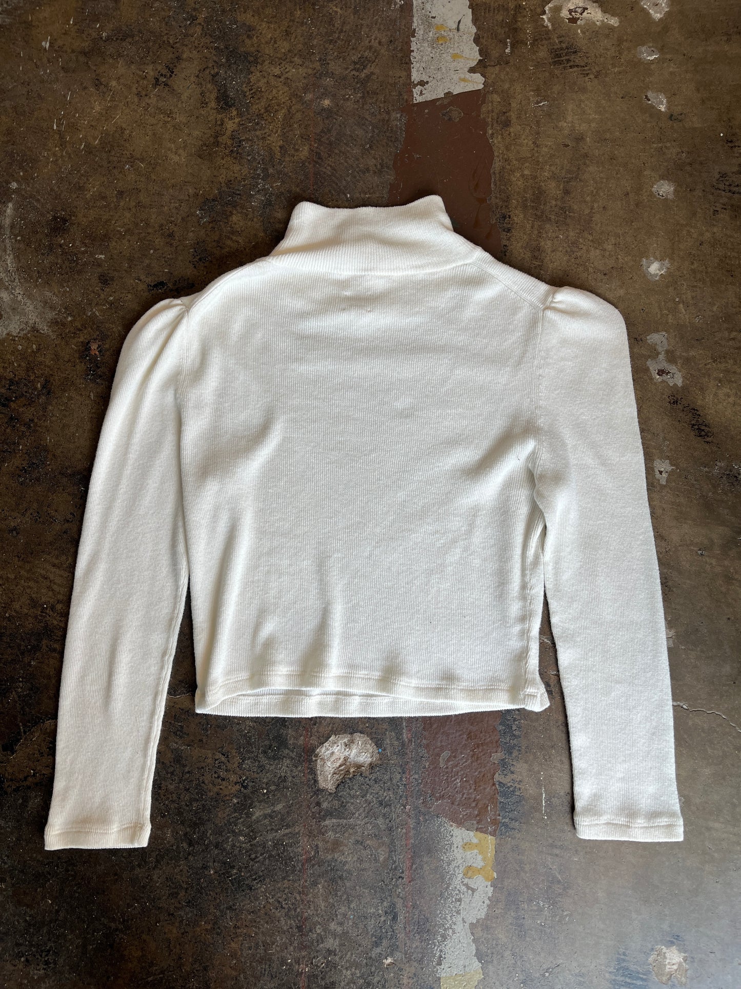 Rebecca Taylor White Mock Neck Long Sleeve
