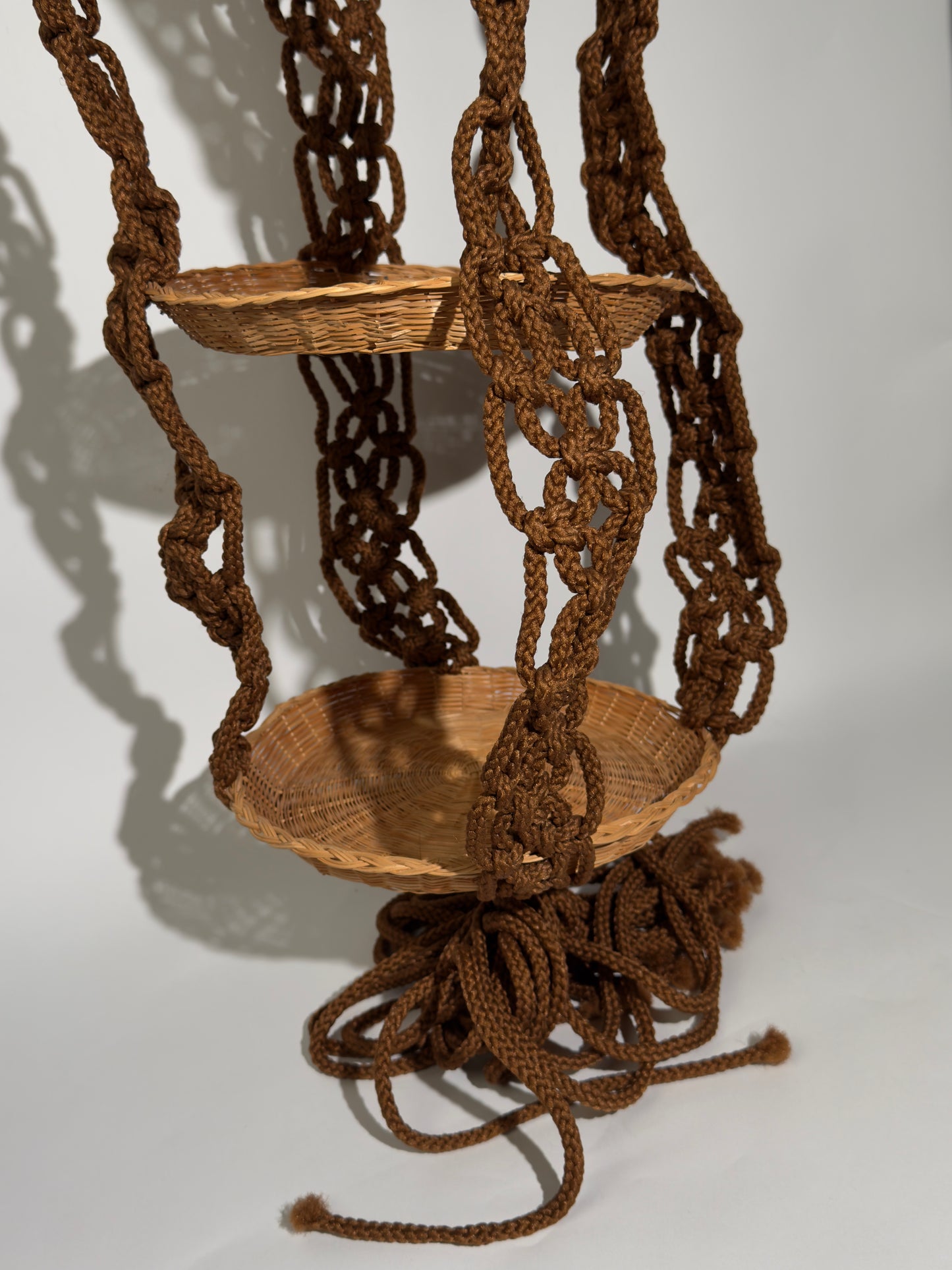 4 Tier Brown Macrame Hanging Baskets