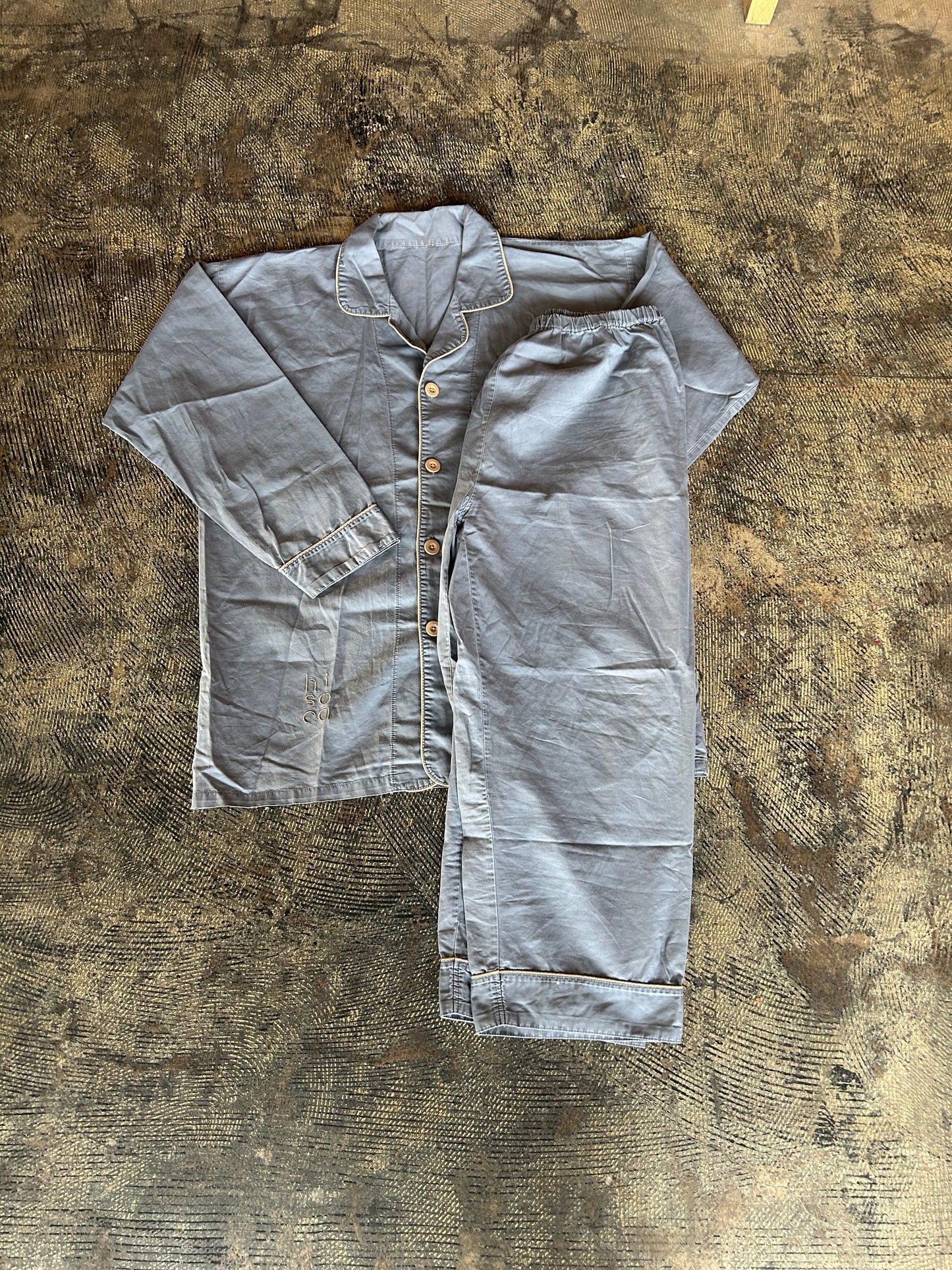 Blue Japanese Long Sleeve Pajama Set