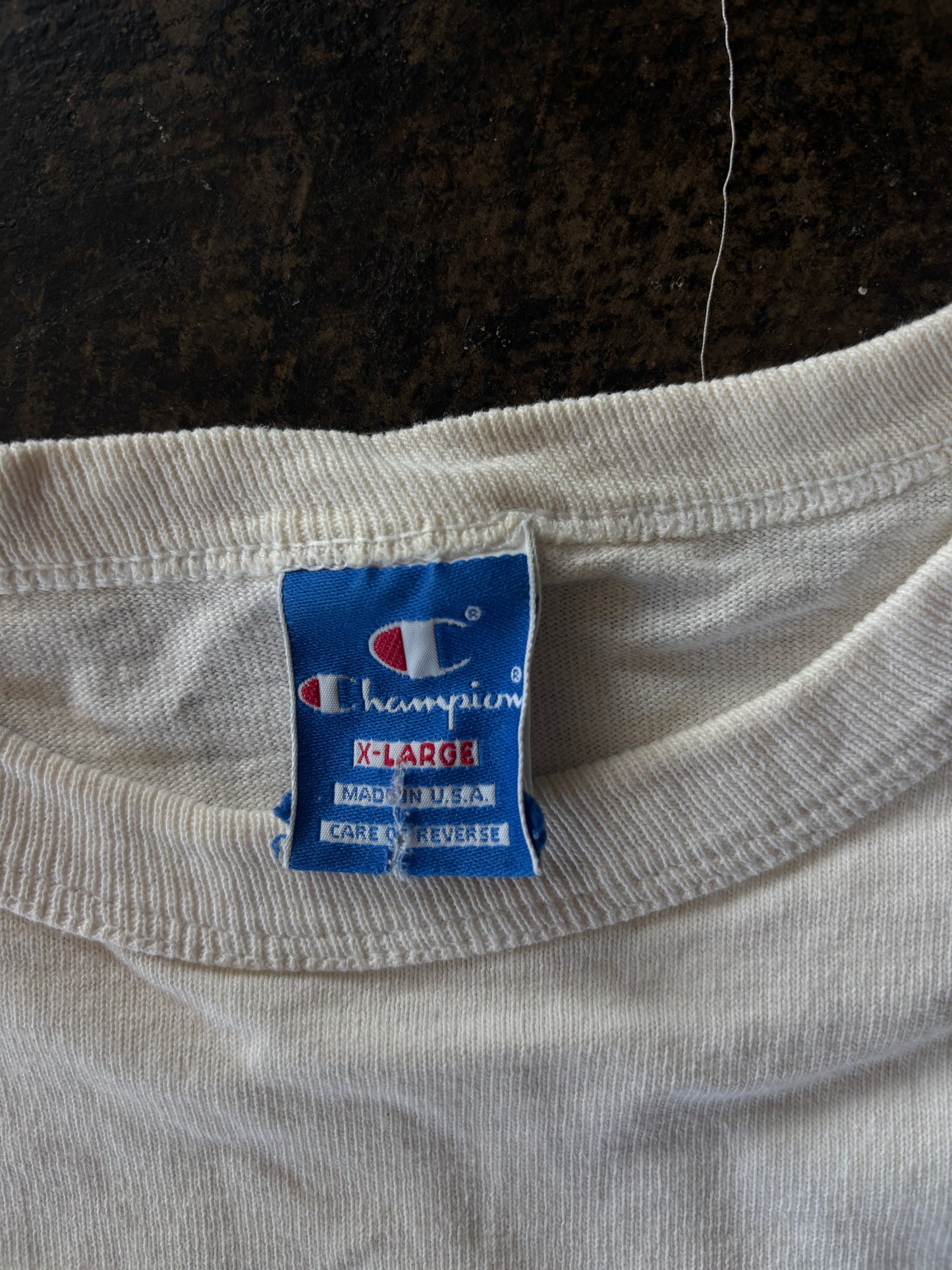 White Champion Cut Off Tee