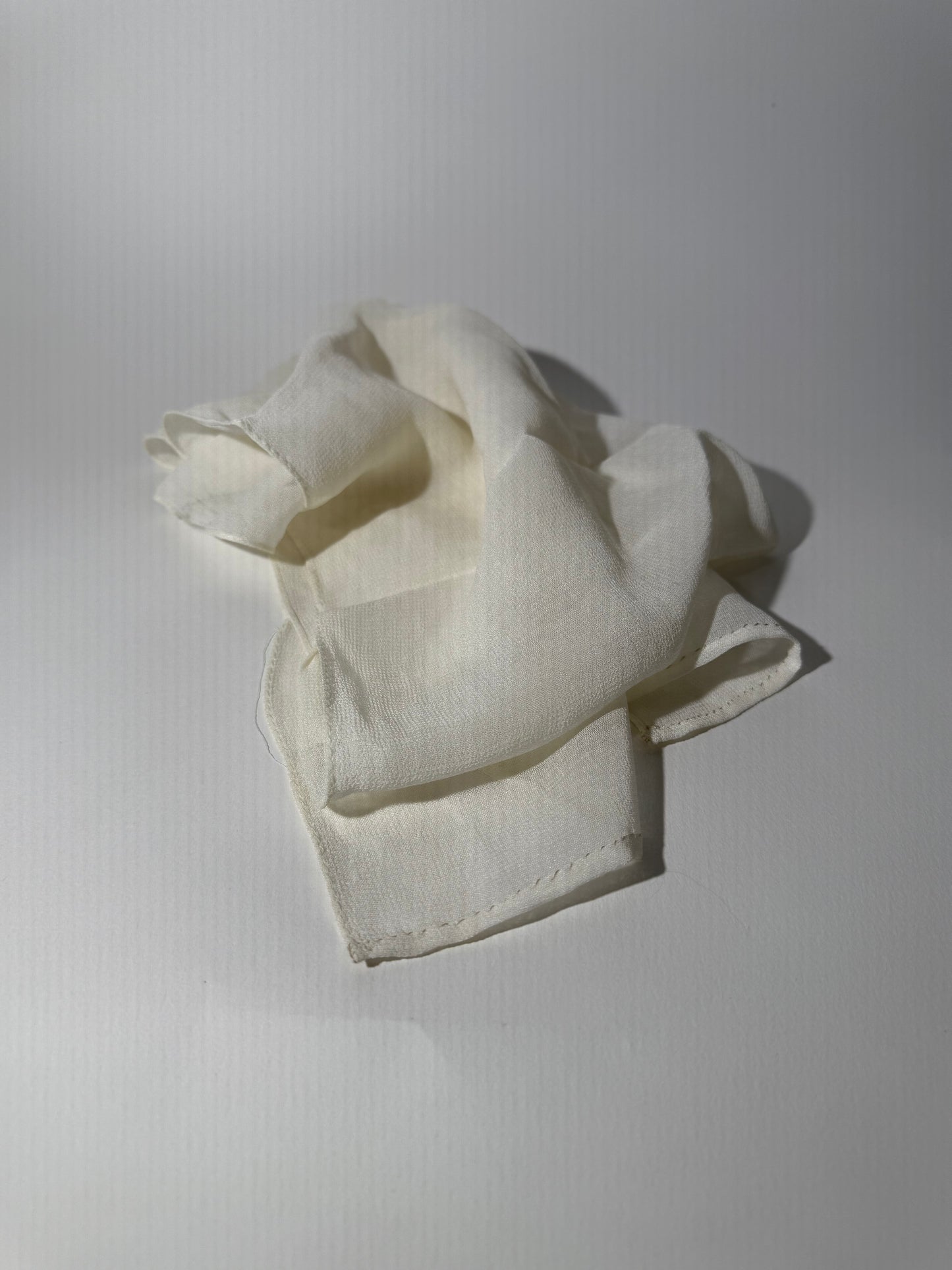 Long Cream Gauze Scarf