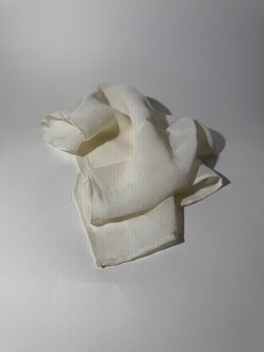 Long Cream Gauze Scarf
