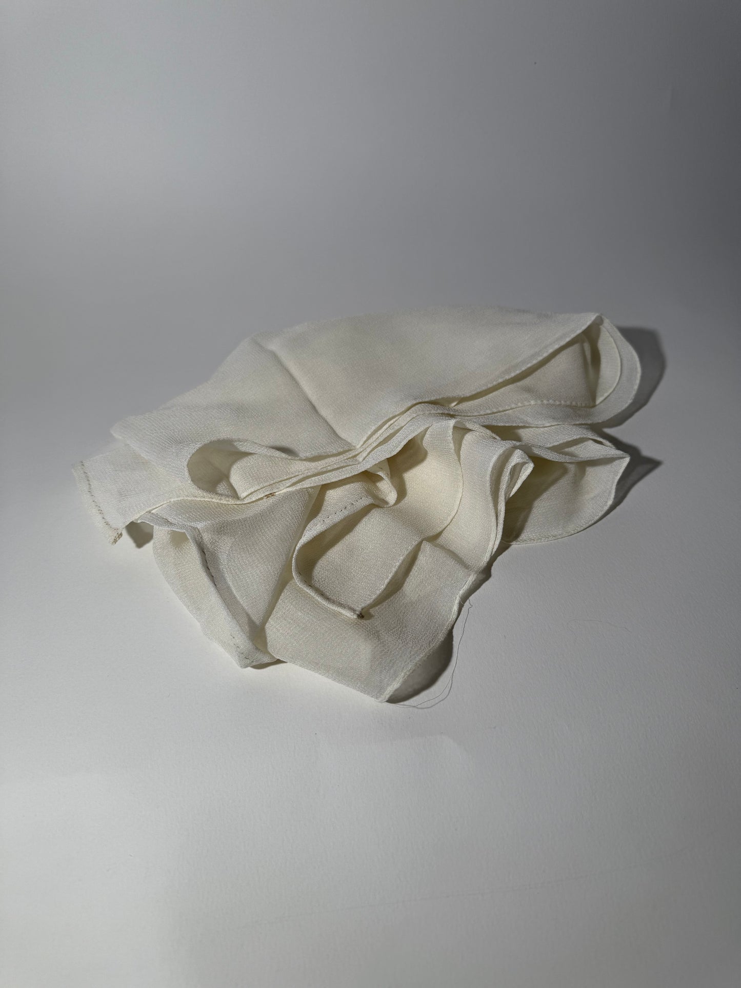 Long Cream Gauze Scarf