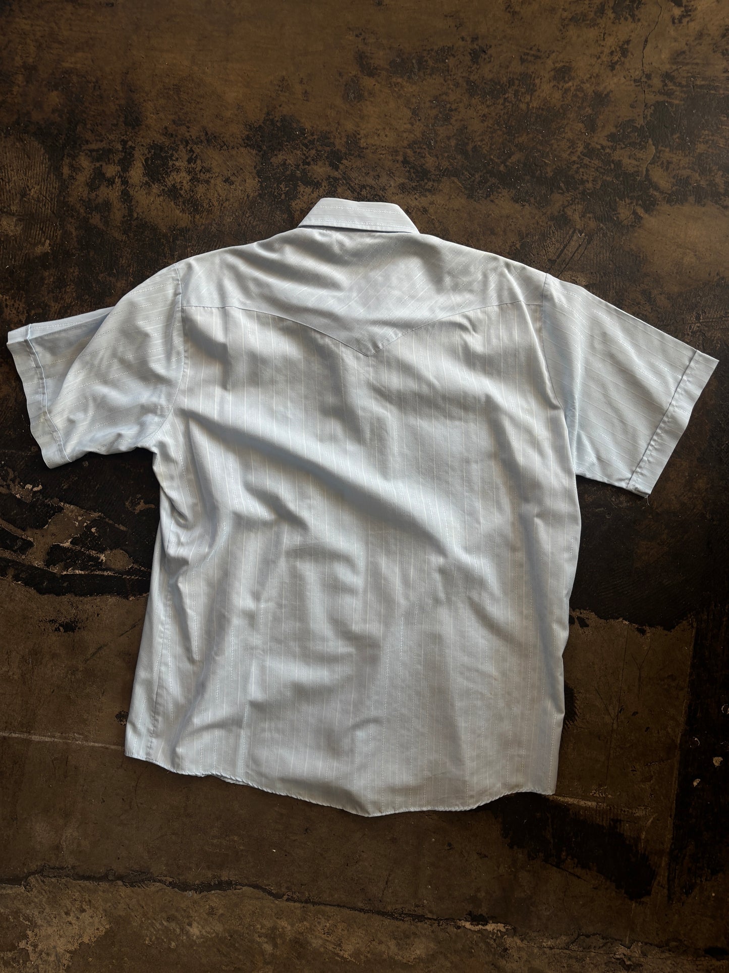 Baby Blue Short Sleeve Pearl Snap