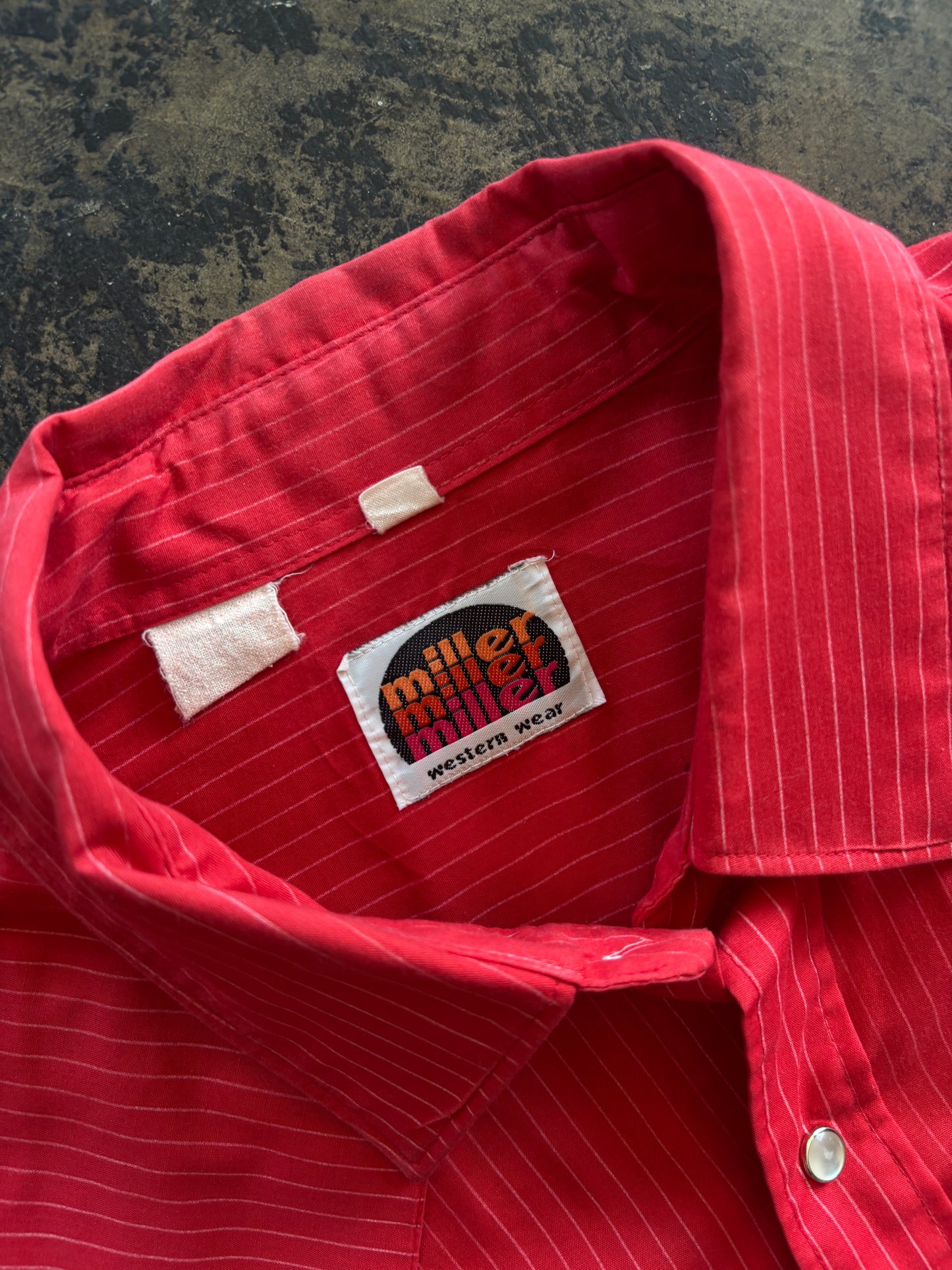 Miller Red Stripe Pearl Snap