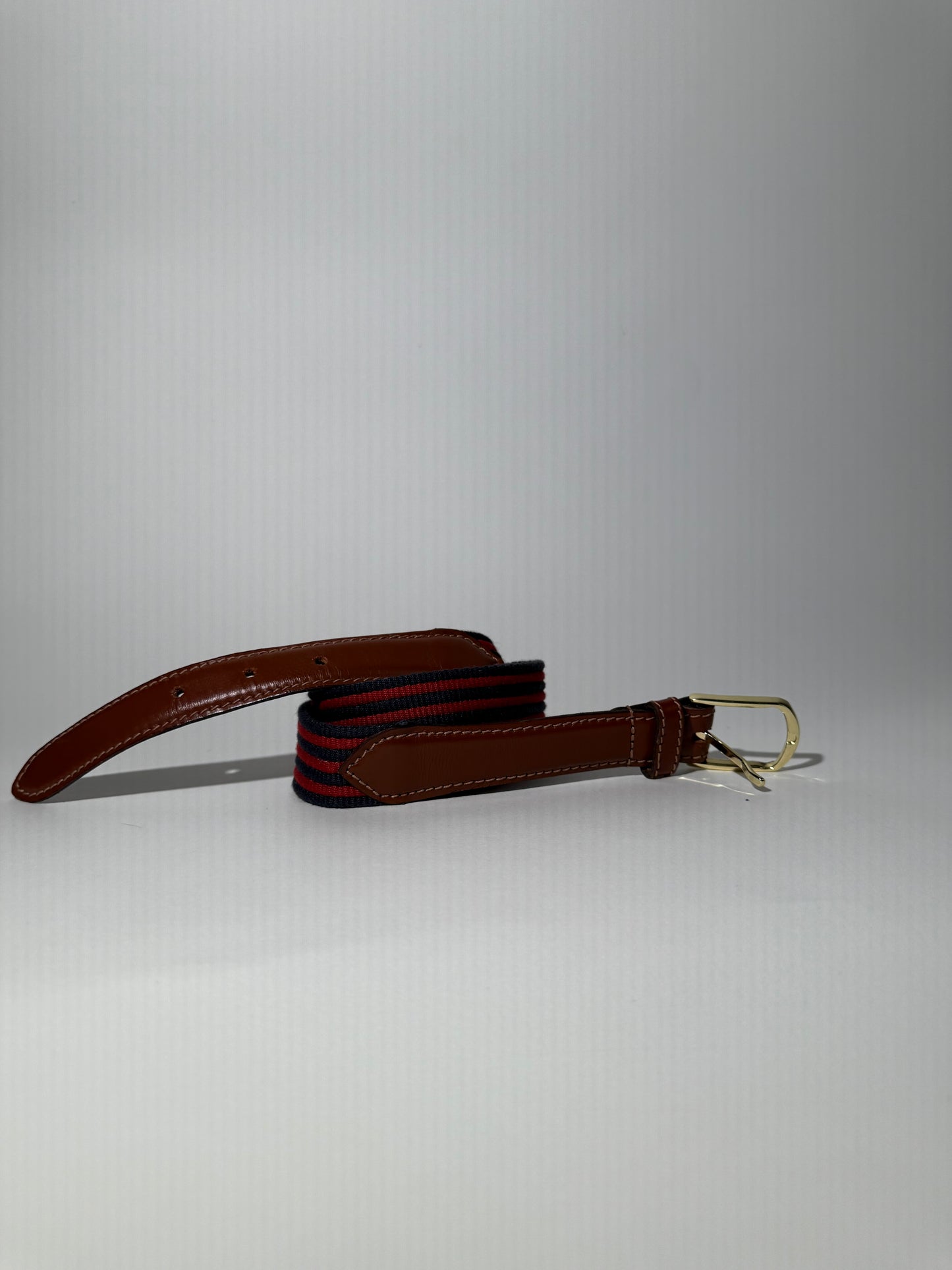 Red + Navy American Apparel Canvas Strap Belt