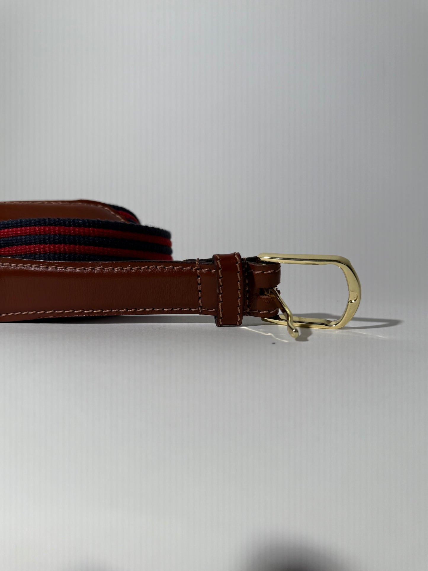 Red + Navy American Apparel Canvas Strap Belt